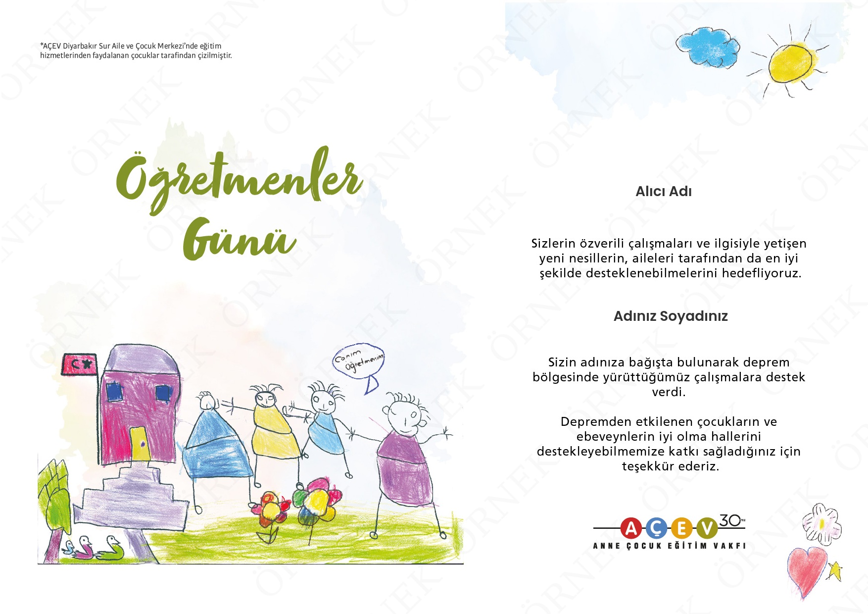 Öğretmenler Günü Sertifikası