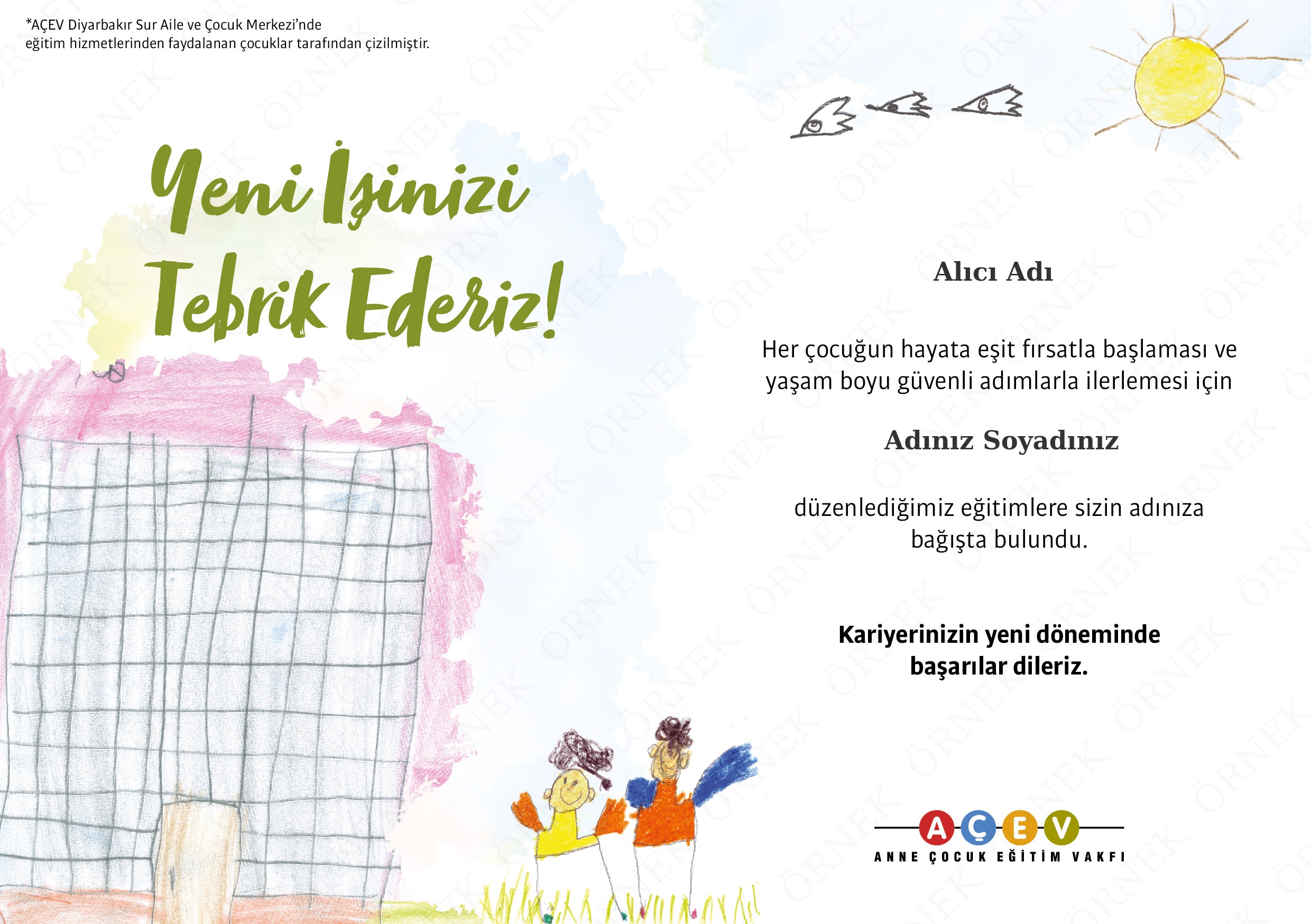 Yeni İş Tebrik Sertifikası