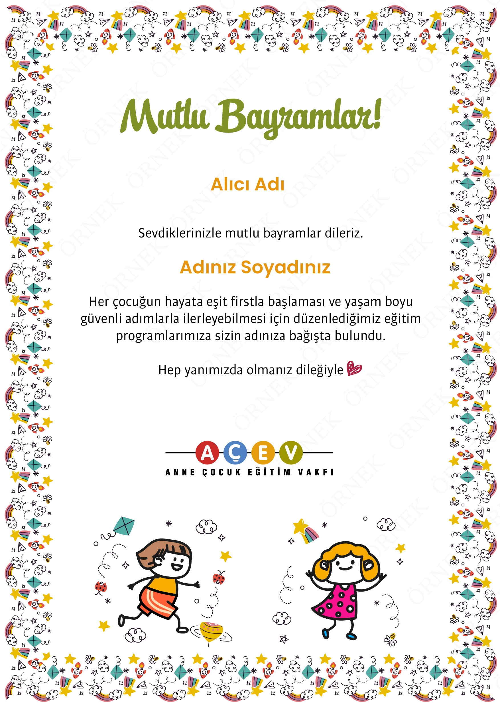 AÇEV Bayram Sertifikası - 2
