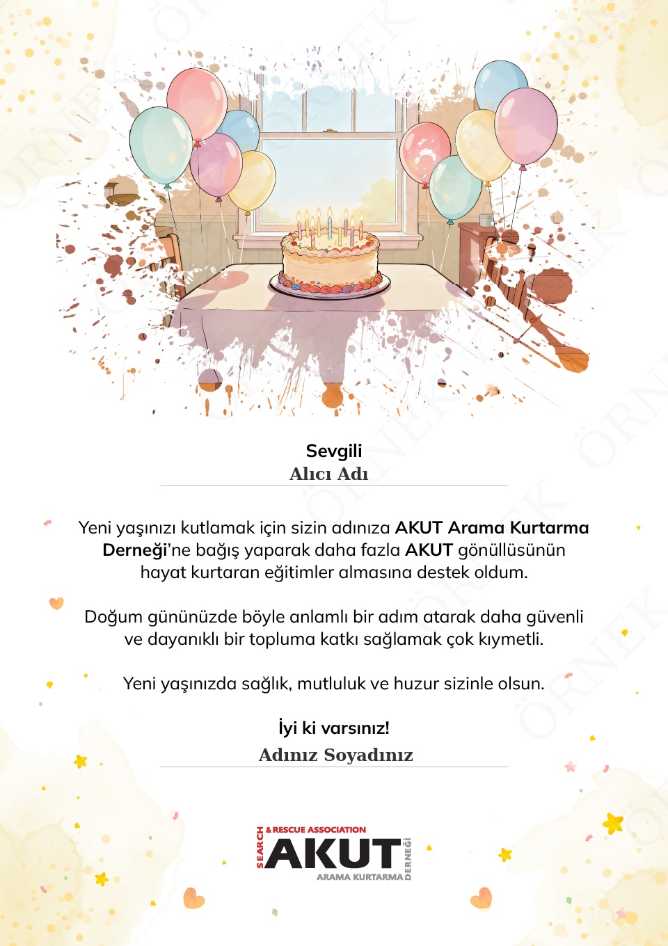 Doğum Günü Destek Sertifikası