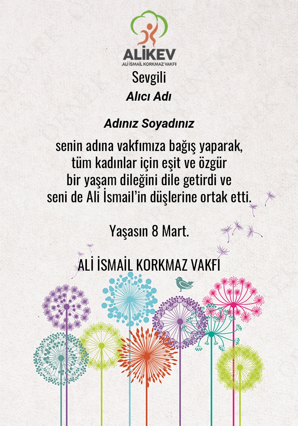 Dünya Kadınlar Günü E-Kartı