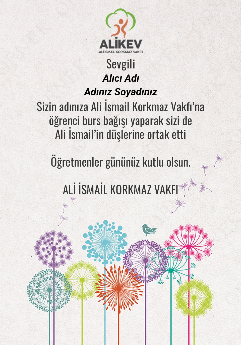Öğretmenler Günü Sertifikası