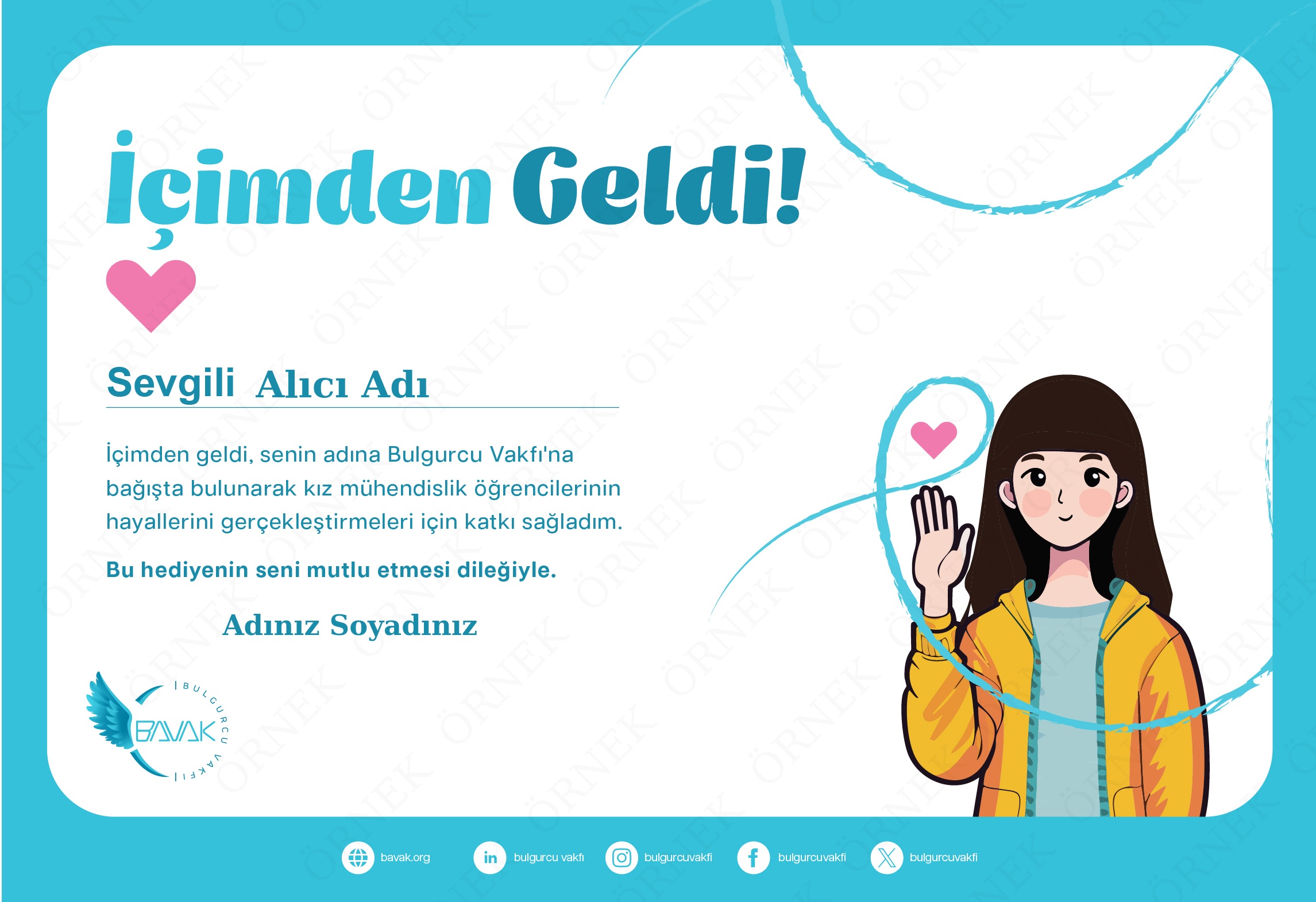 İçimden Geldi Sertifikası (Yatay)