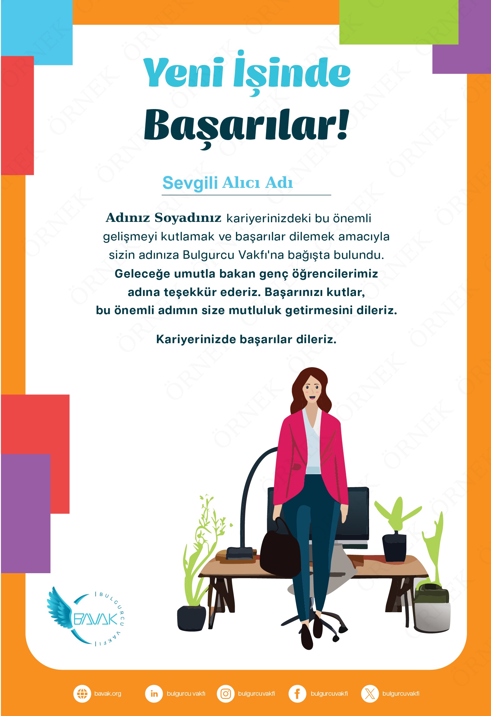 Yeni İş Kutlama Sertifikası 5 (Dikey)