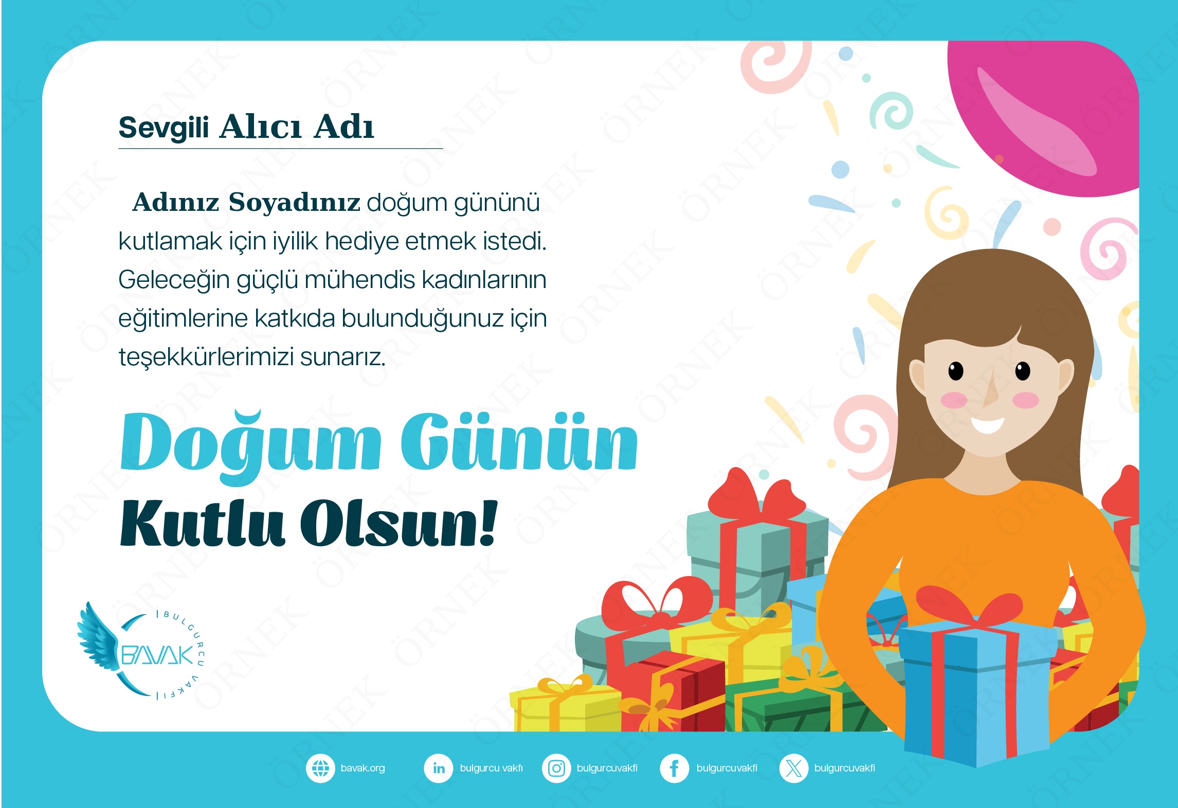 Doğum Günü Sertifikası (Yatay)