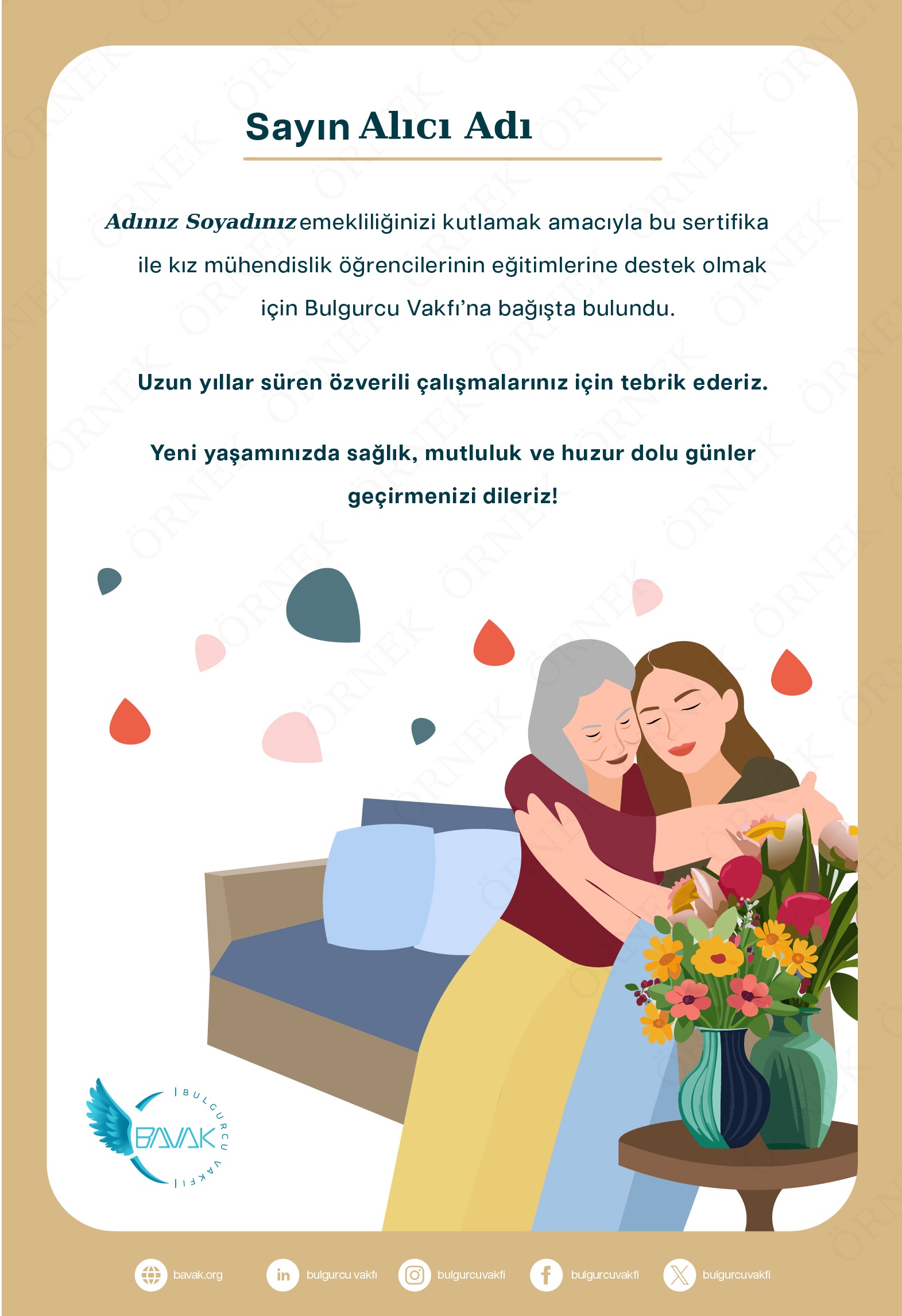 Emeklilik Tebriği Sertifikası 4 (Dikey)