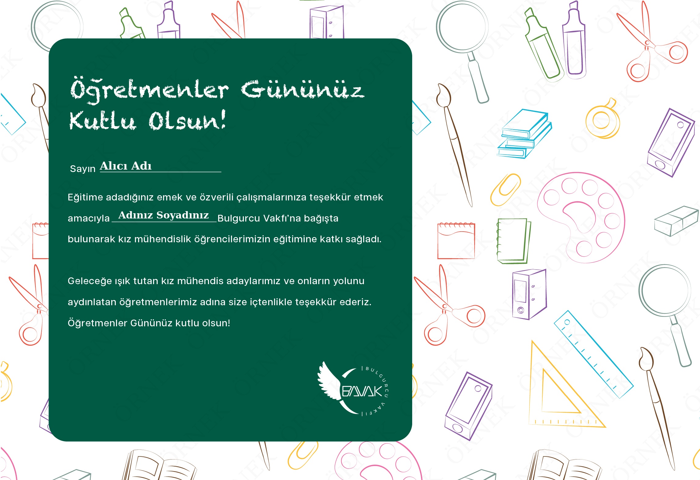 Öğretmenler Günü Sertifikası - 3