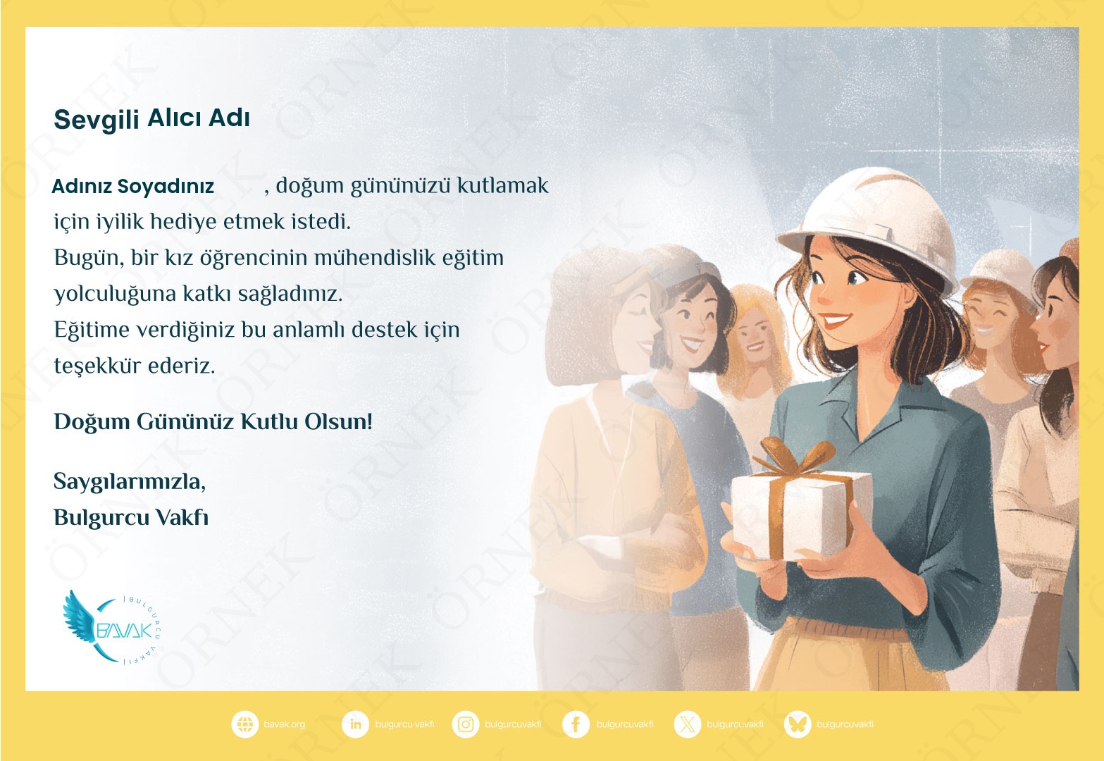 Doğum Günü Sertifikası - 3  (Yatay)