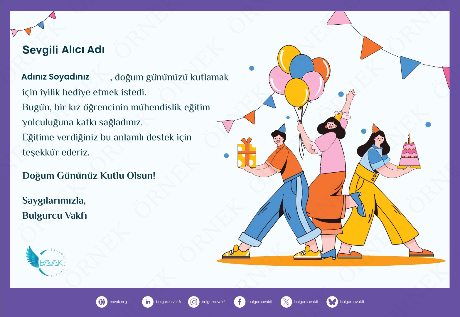 Doğum Günü Sertifikası - 2  (Yatay)