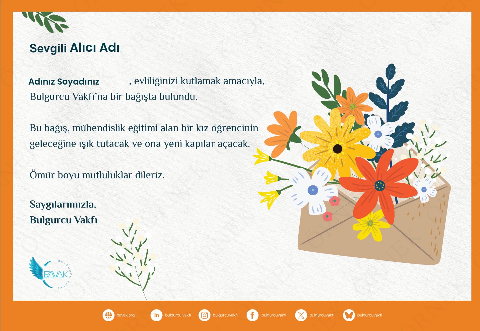 Nikâh - Düğün Tebrik Sertifikası 1