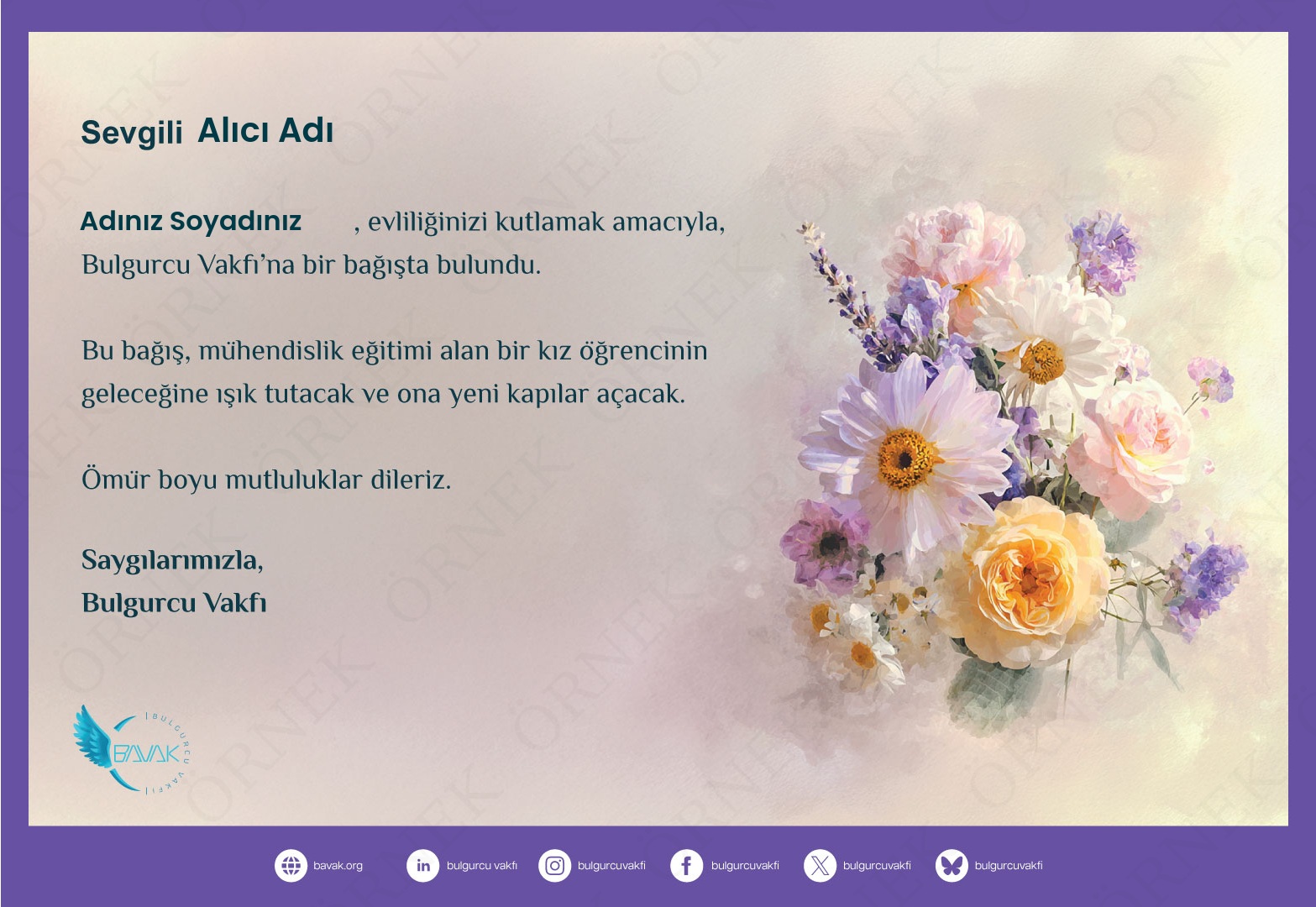 Nikâh - Düğün Tebrik Sertifikası 2