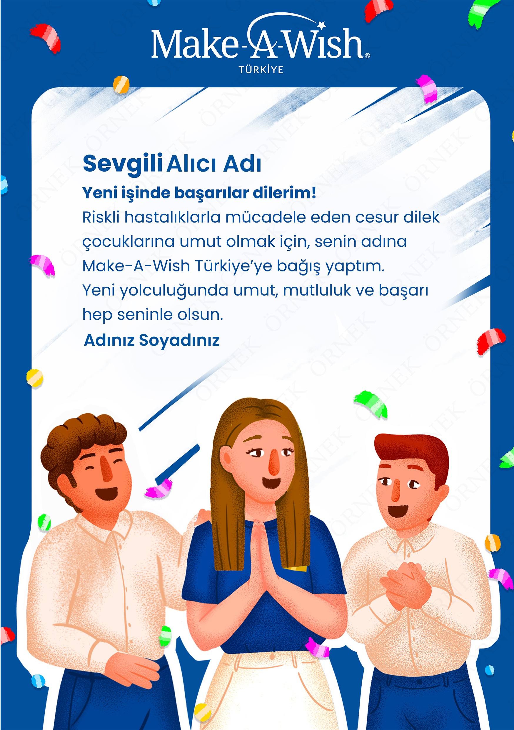 Ceren Kocabaş Çizimiyle Kurumsal E-kartlar (Yeni iş tebriği)