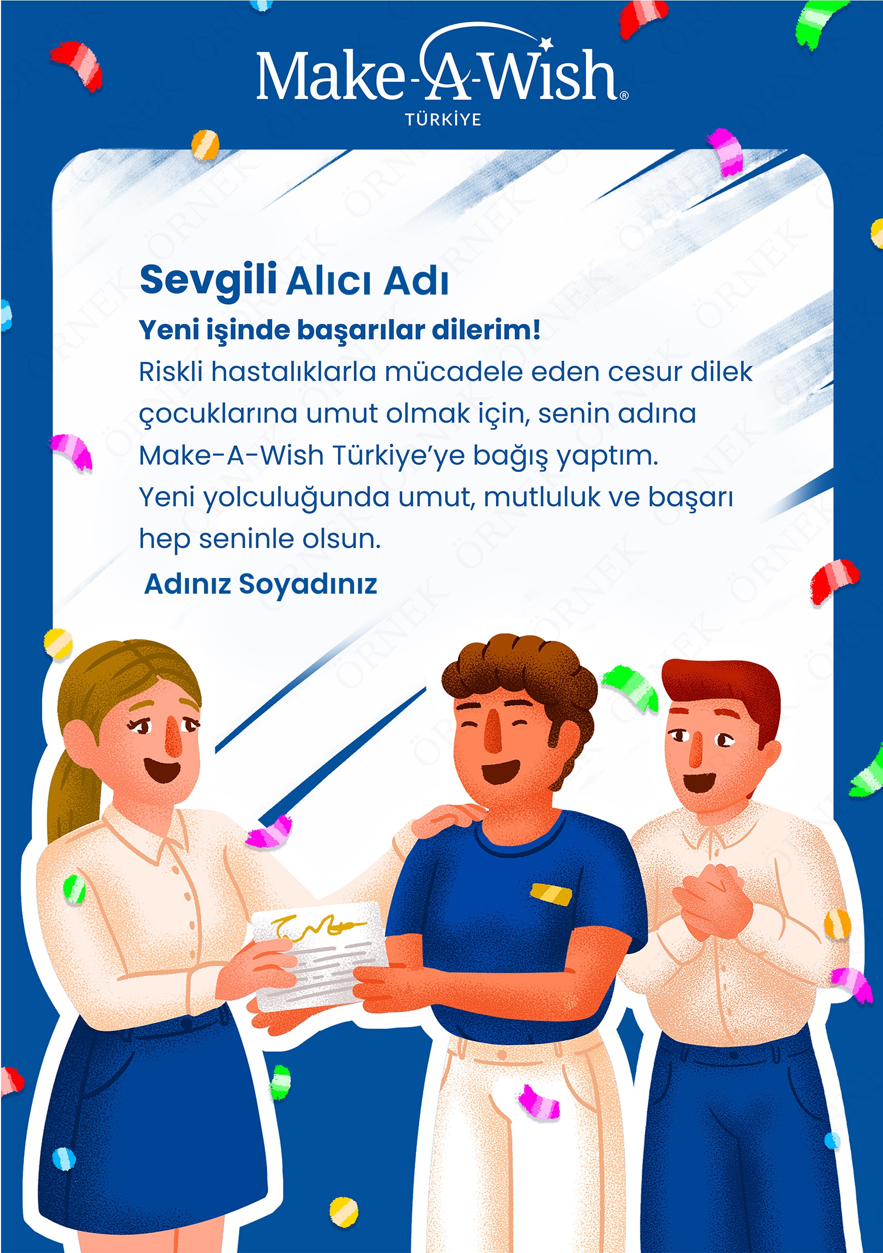 Ceren Kocabaş Çizimiyle Kurumsal E-kartlar (Yeni iş tebriği)