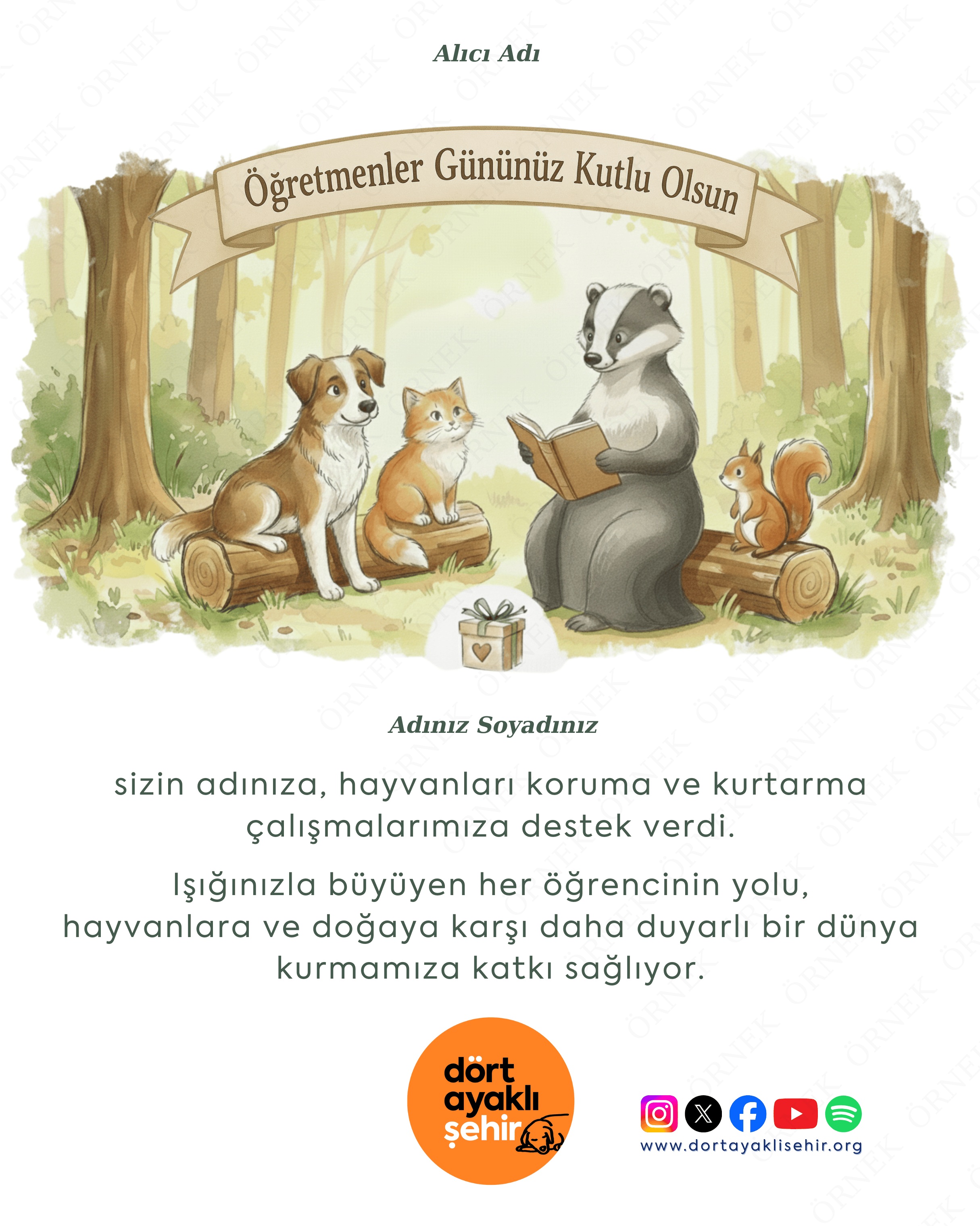 Öğretmenler Günü Kartı