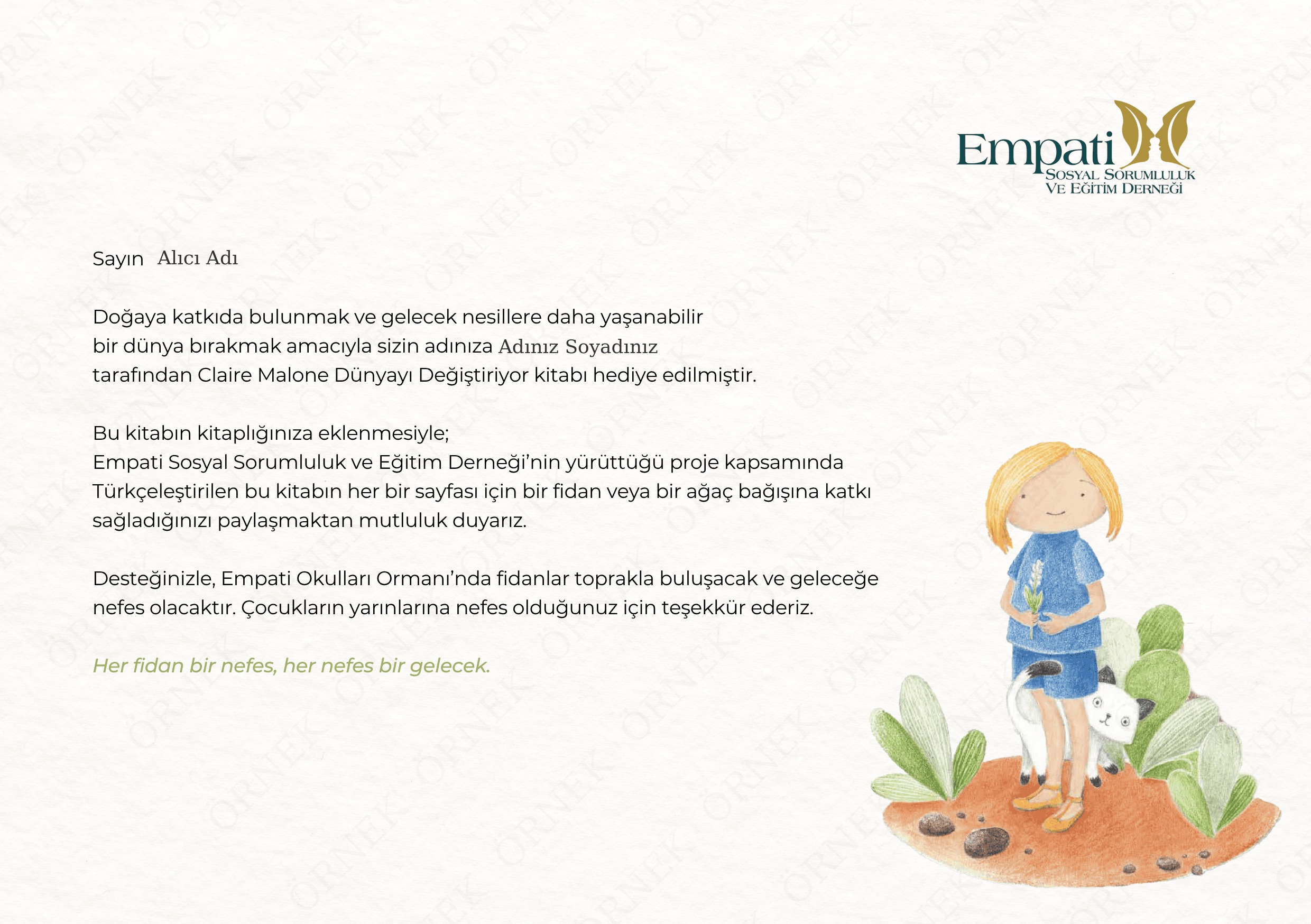 Claire Malone Dünyayı Değiştiriyor - Hediye Bağışı