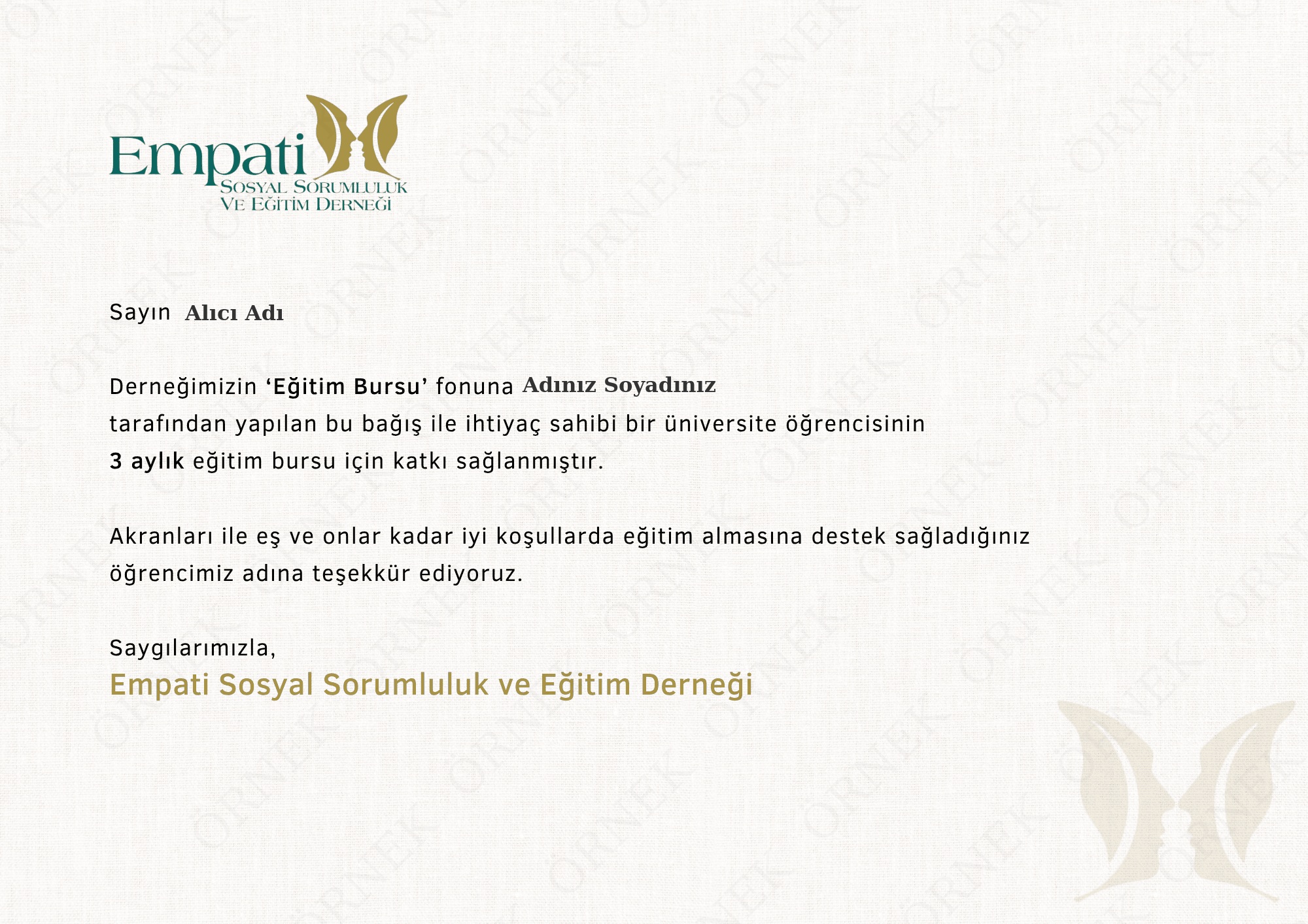 Burs Bağışı | 3 aylık