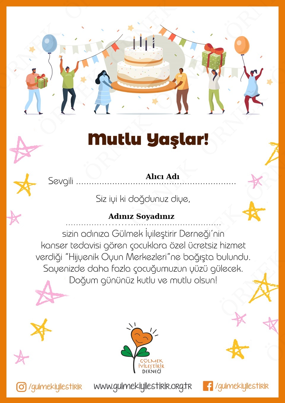 Doğum Günü Bağış Sertifikası