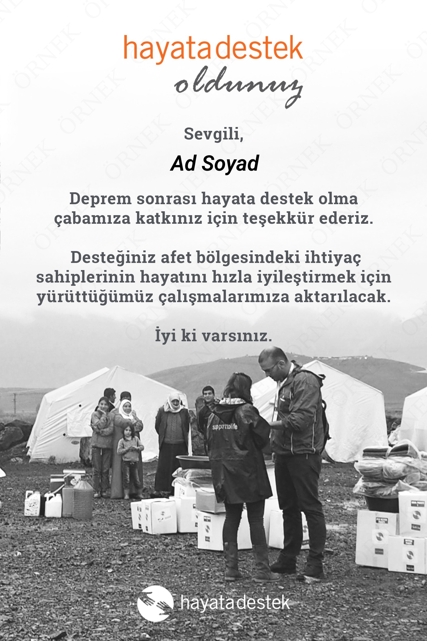 Deprem Destek Kartı