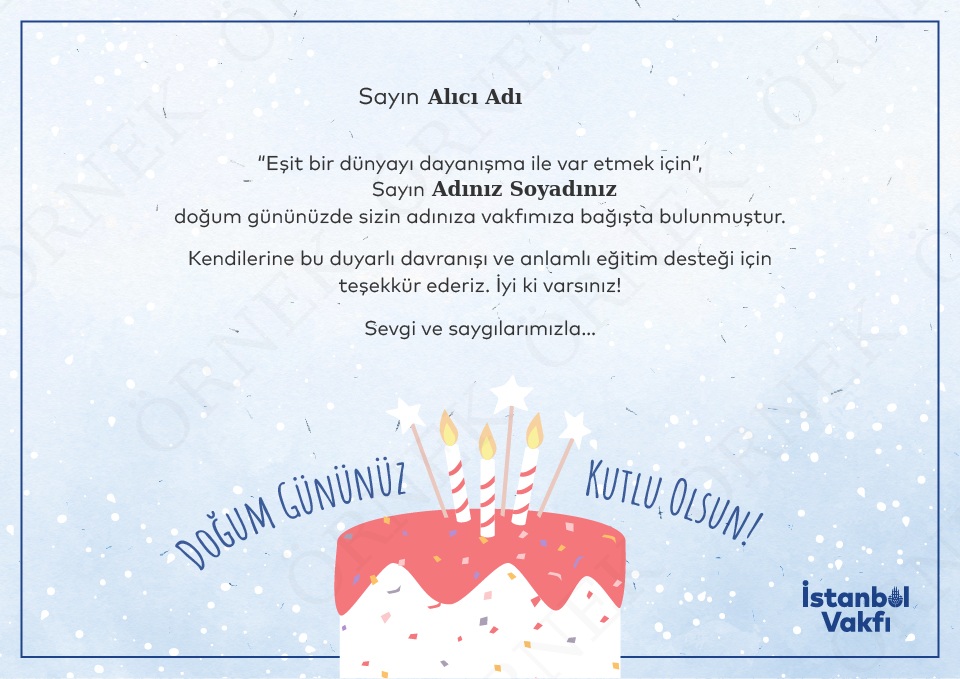 Doğum Günü Genel Bağış
