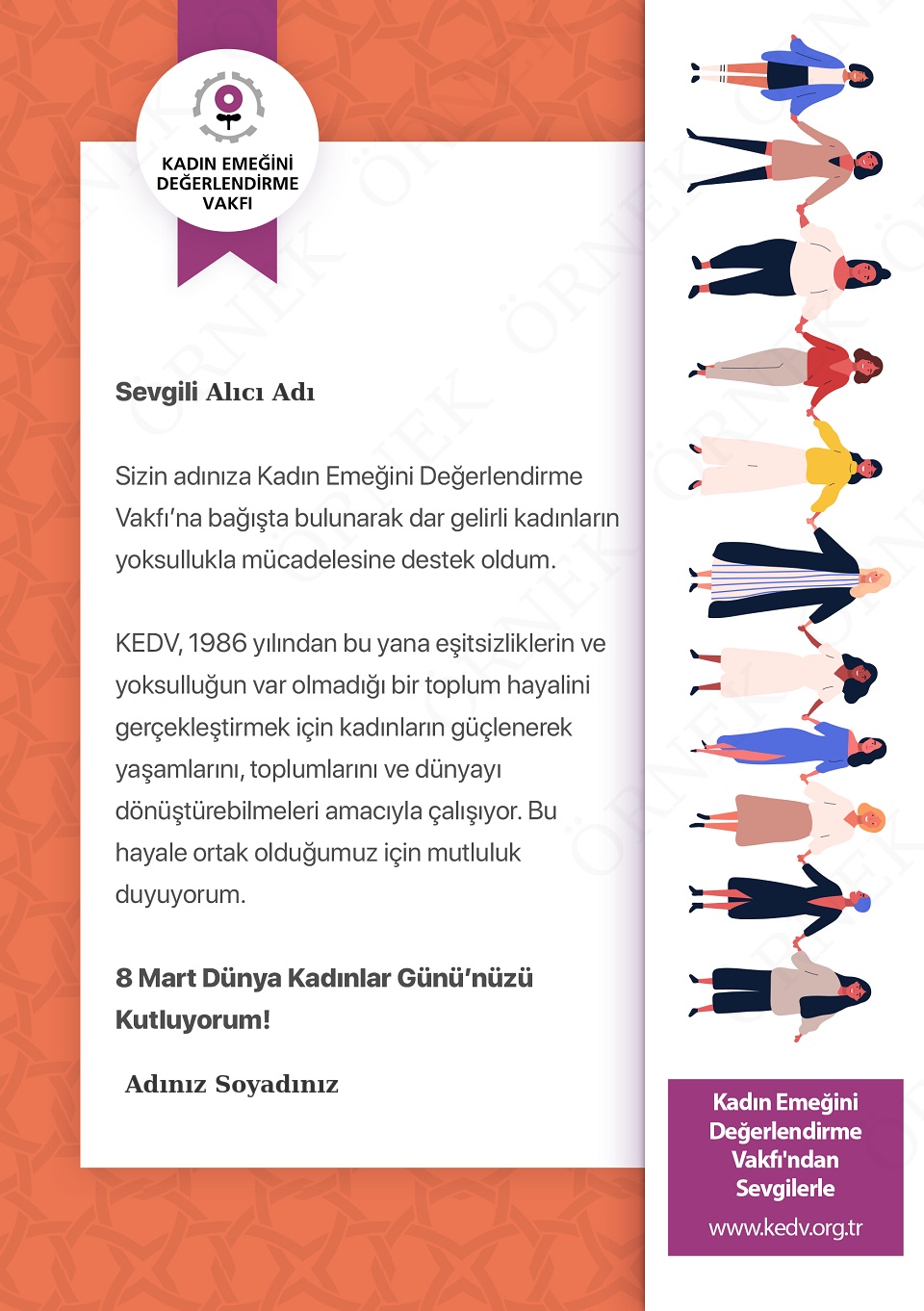 8 Mart Dünya Kadınlar Günü Sertifikası (Resmi Hitap)