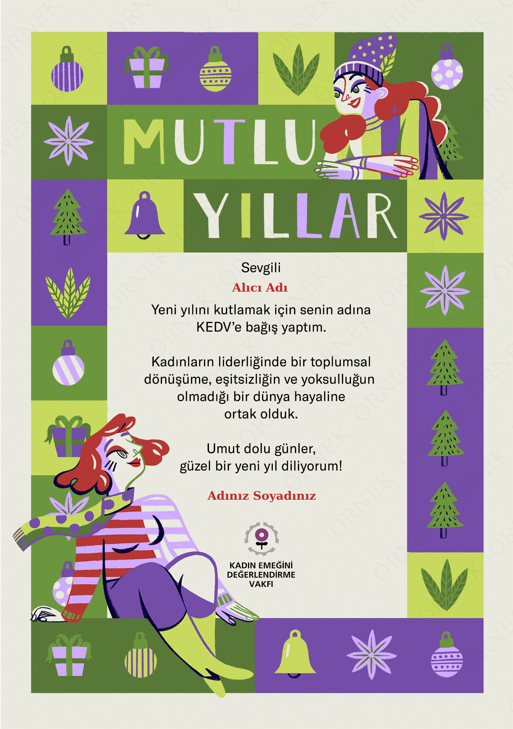 Eda Çağıl Çağlarırmak Çizimiyle KEDV Yeni Yıl Sertifikası - 2