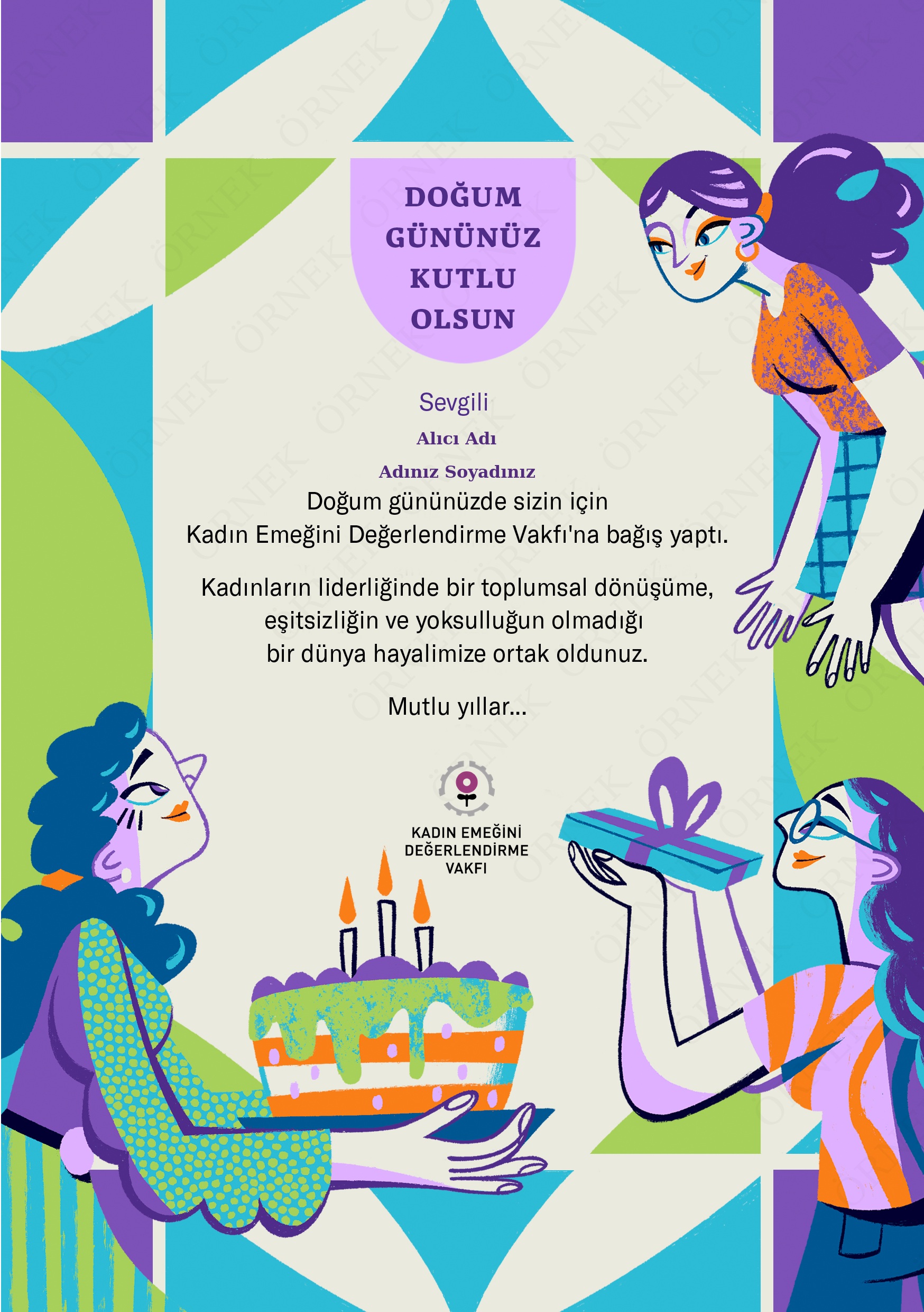 Eda Çağıl Çağlarırmak Çizimiyle KEDV Doğum Günü Sertifikası - 4