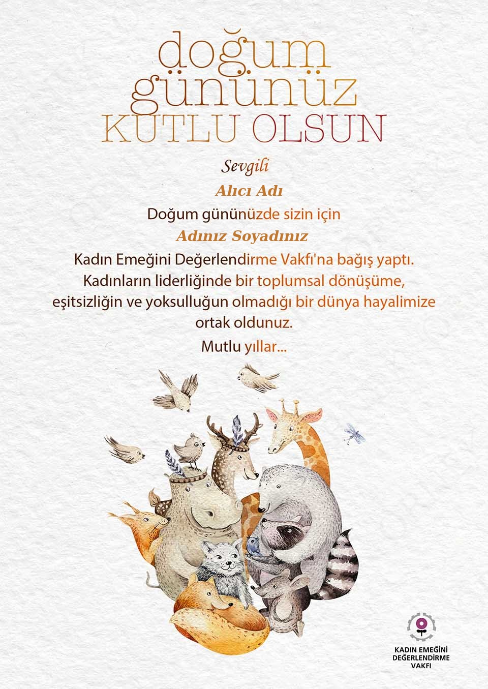 Doğum Günü Sertifikası - Birliktelik