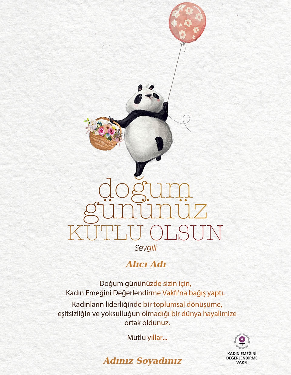 Doğum Günü Sertifikası - Panda