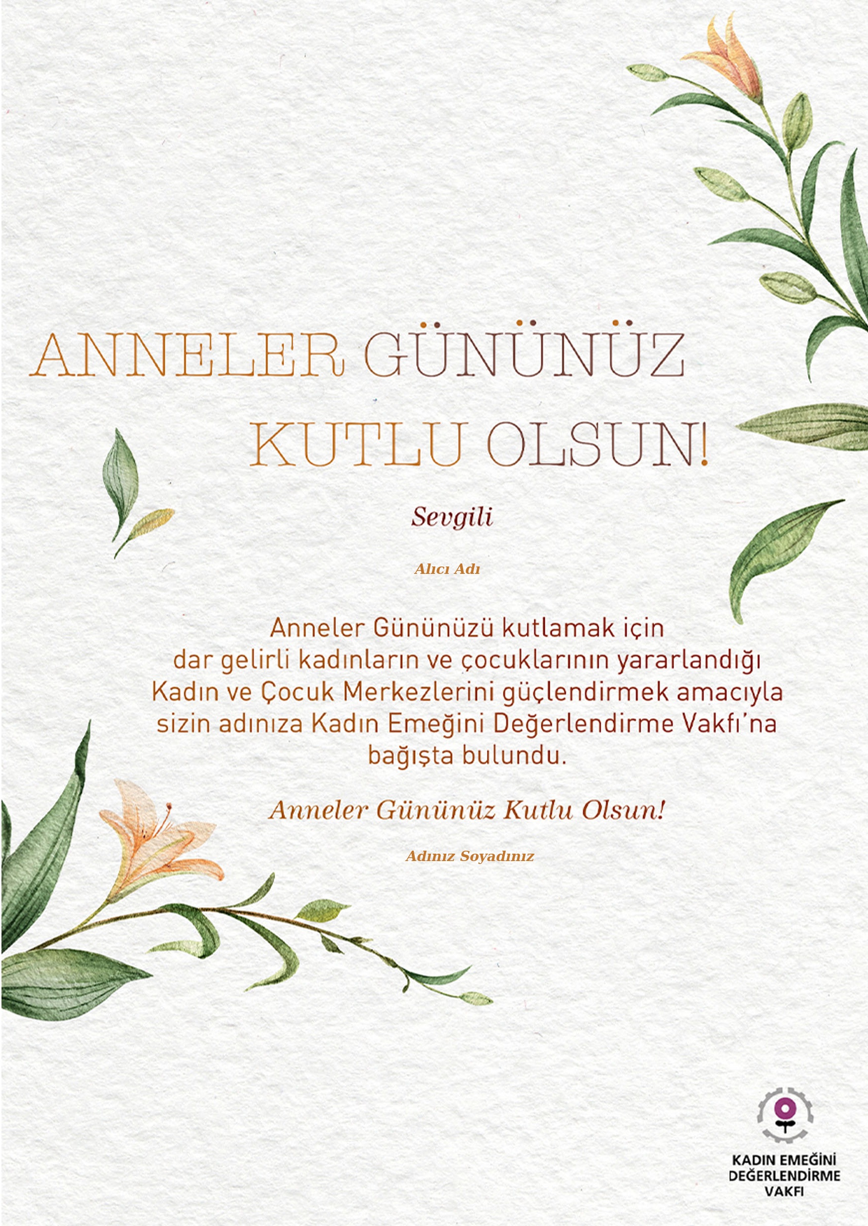Anneler Günü Kutlu Olsun-Çiçek