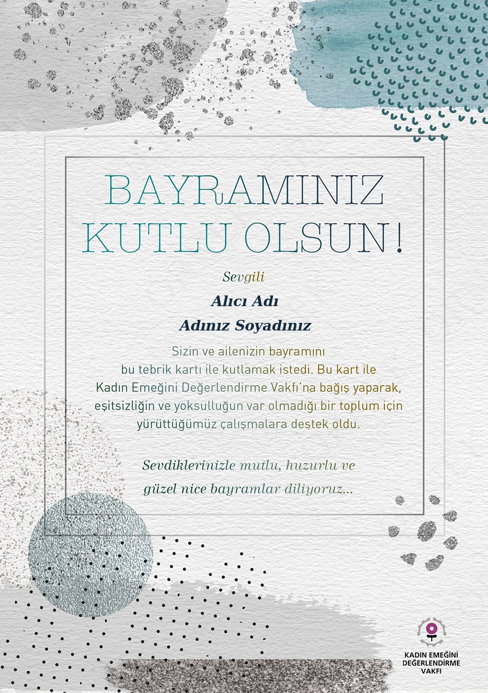 Aile Bayram Tebrik Kartı_Mavi
