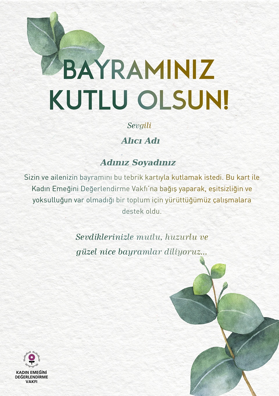 Aile Bayram Tebrik Kartı_Yapraklar