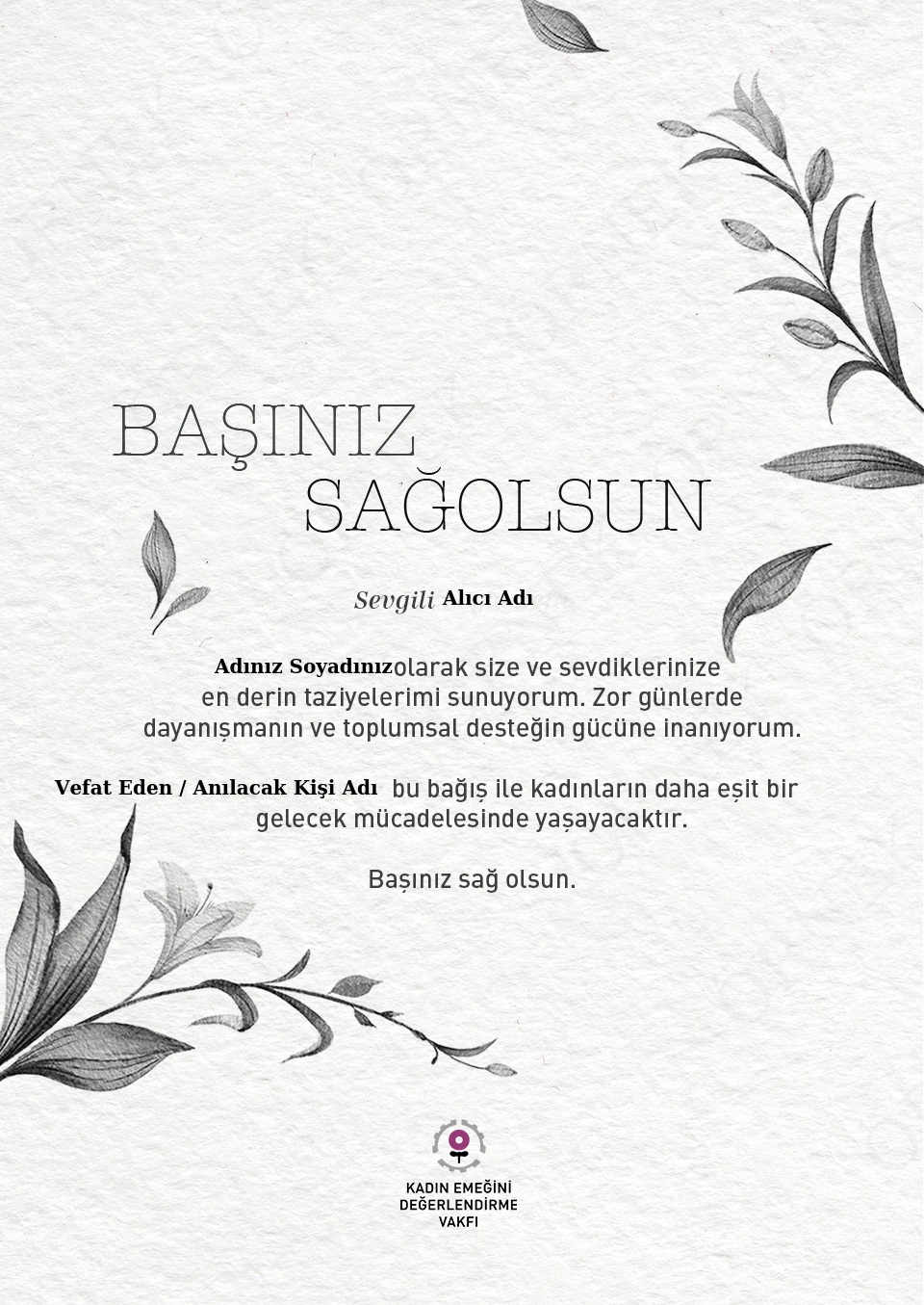 Taziye Sertifikası - Zambak