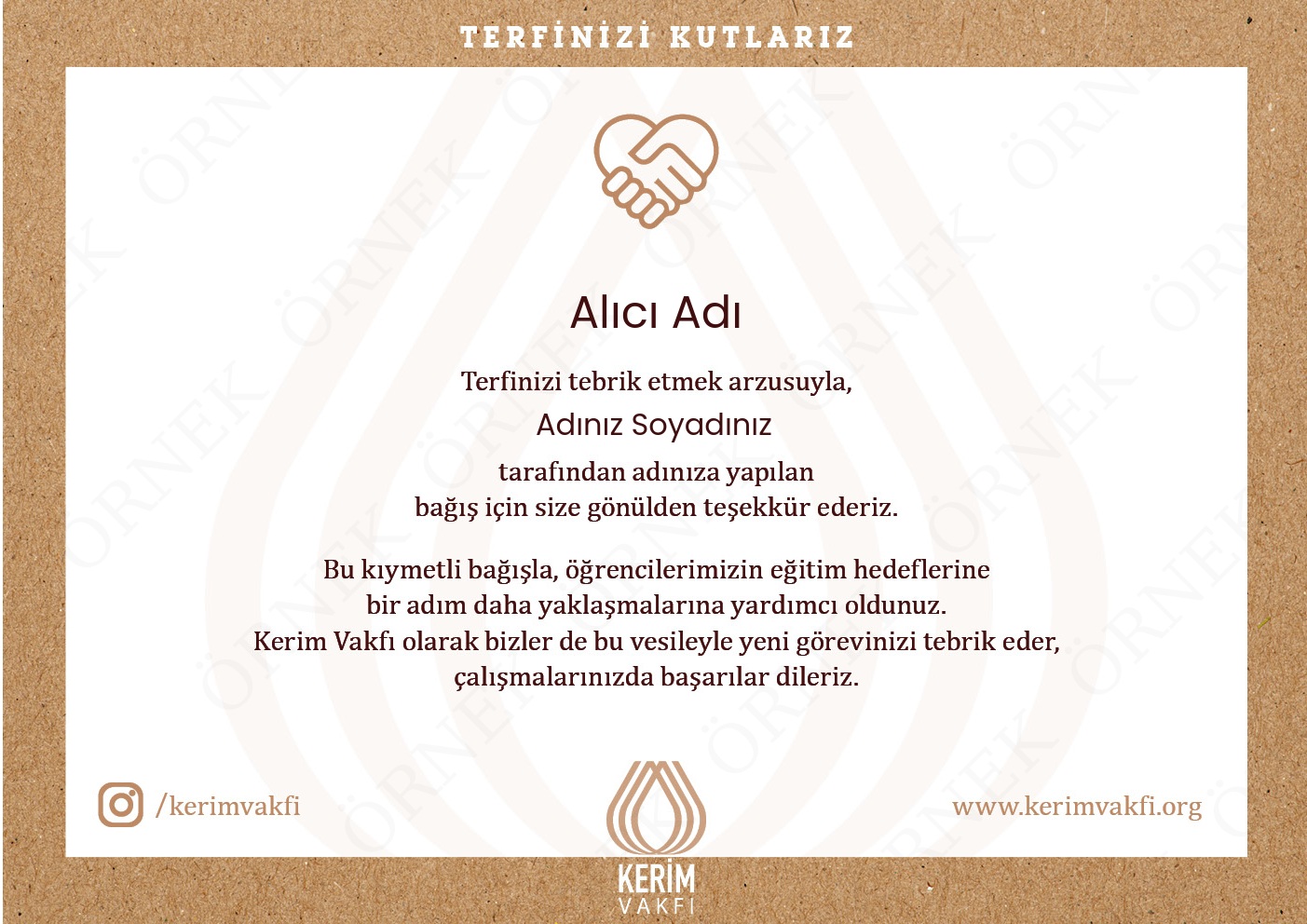 "Terfi Kutlaması" Bağışları