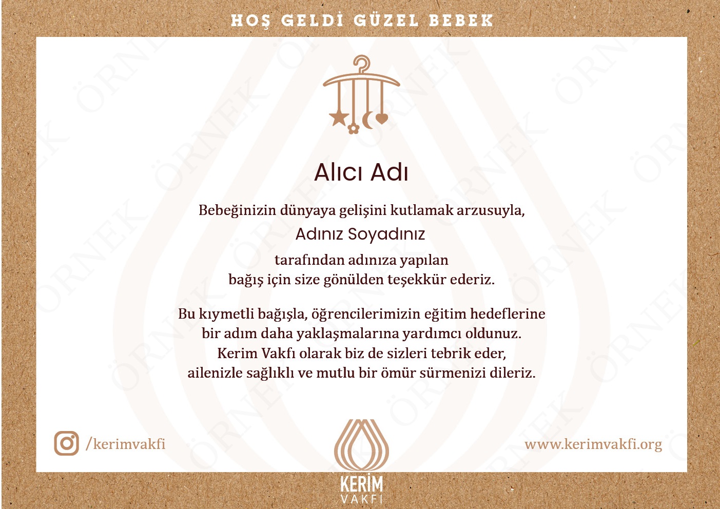 “Yenidoğan Kutlaması” Bağışları