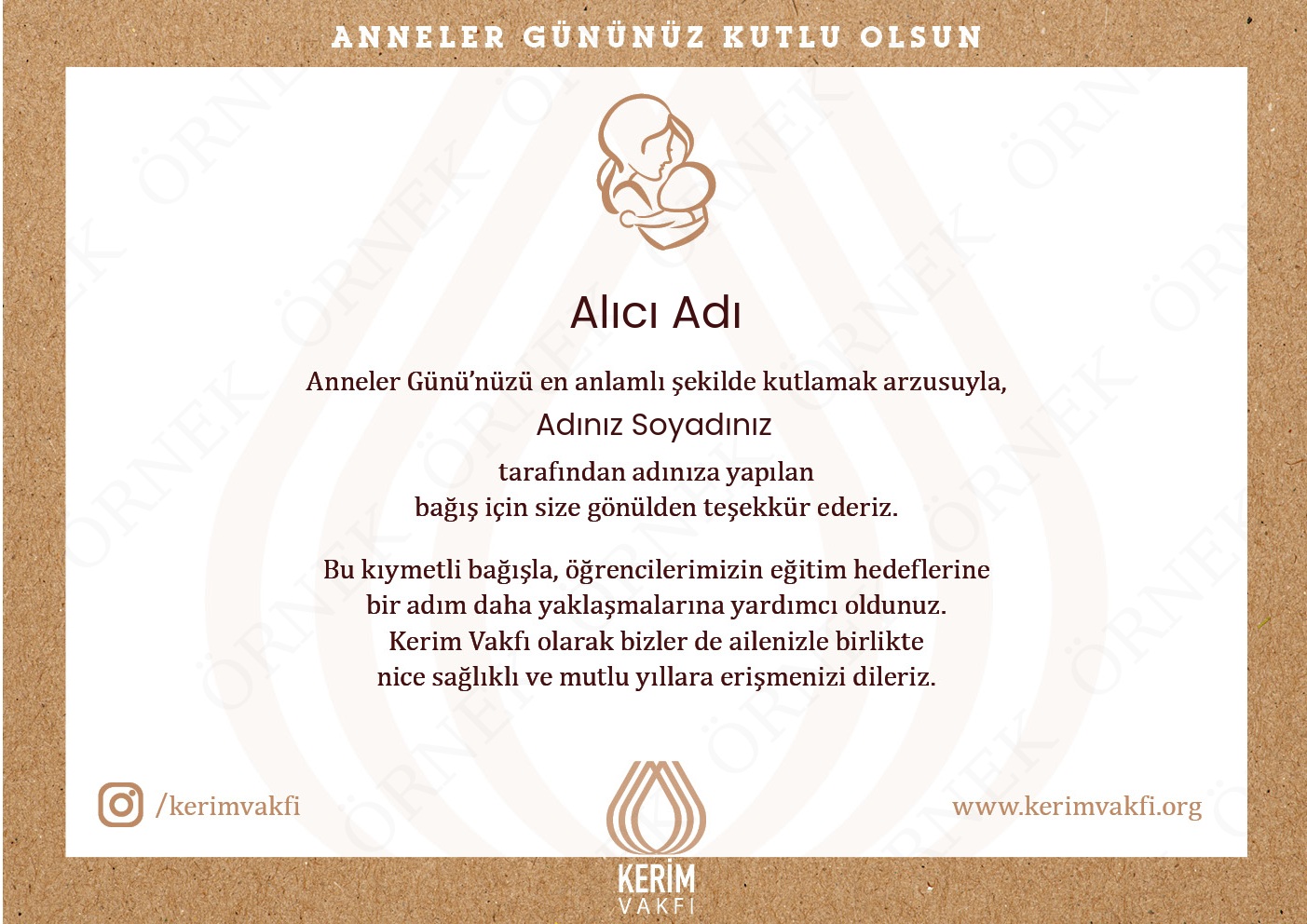 "Anneler Günü" Bağışları