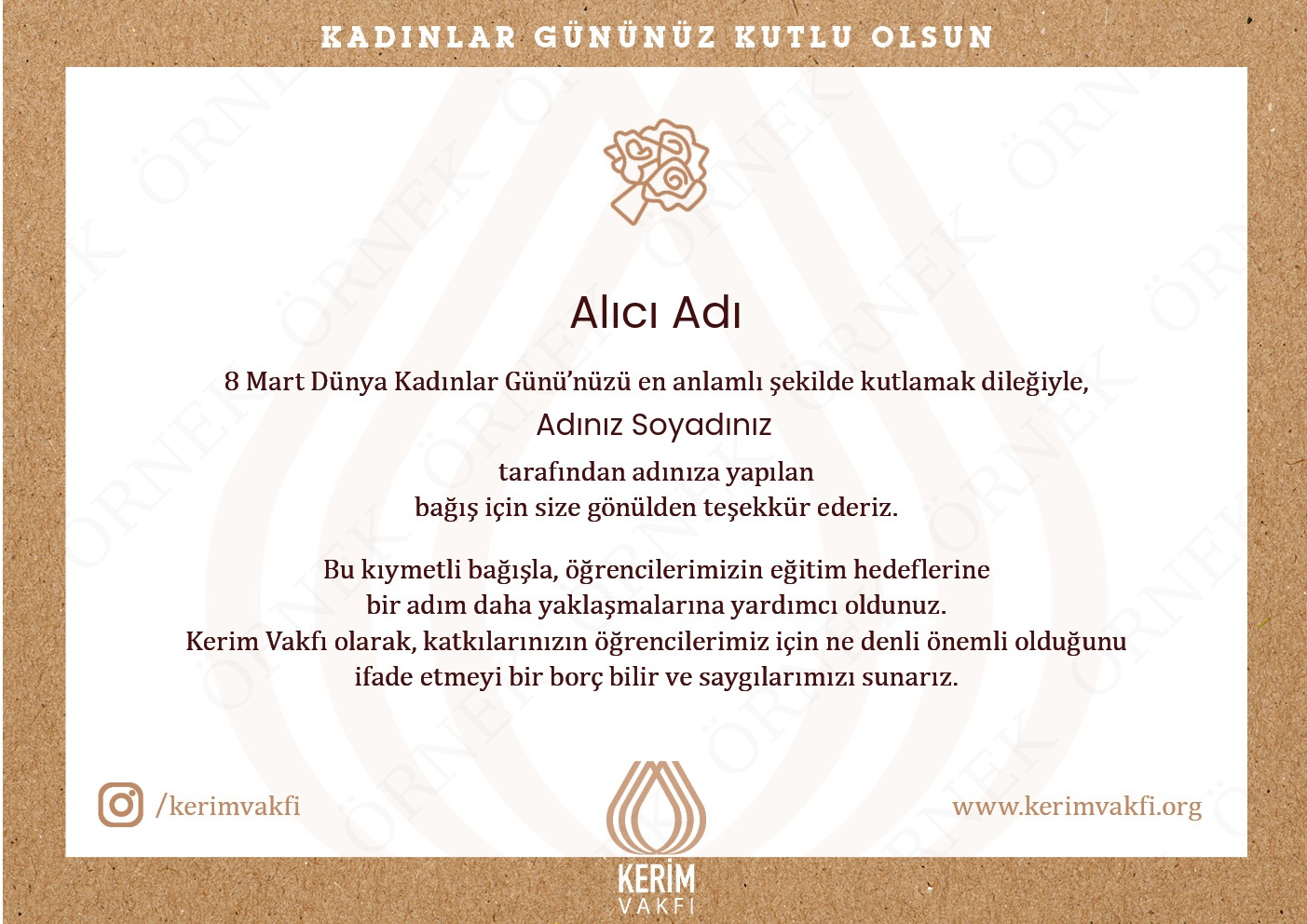 "Kadınlar Günü Kutlaması" Bağışları