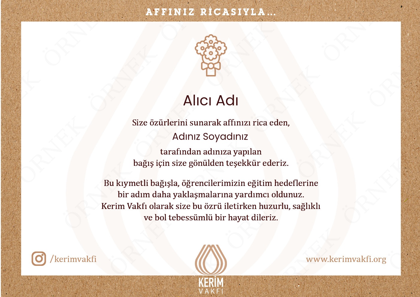 "Özür Dileği" Bağışları