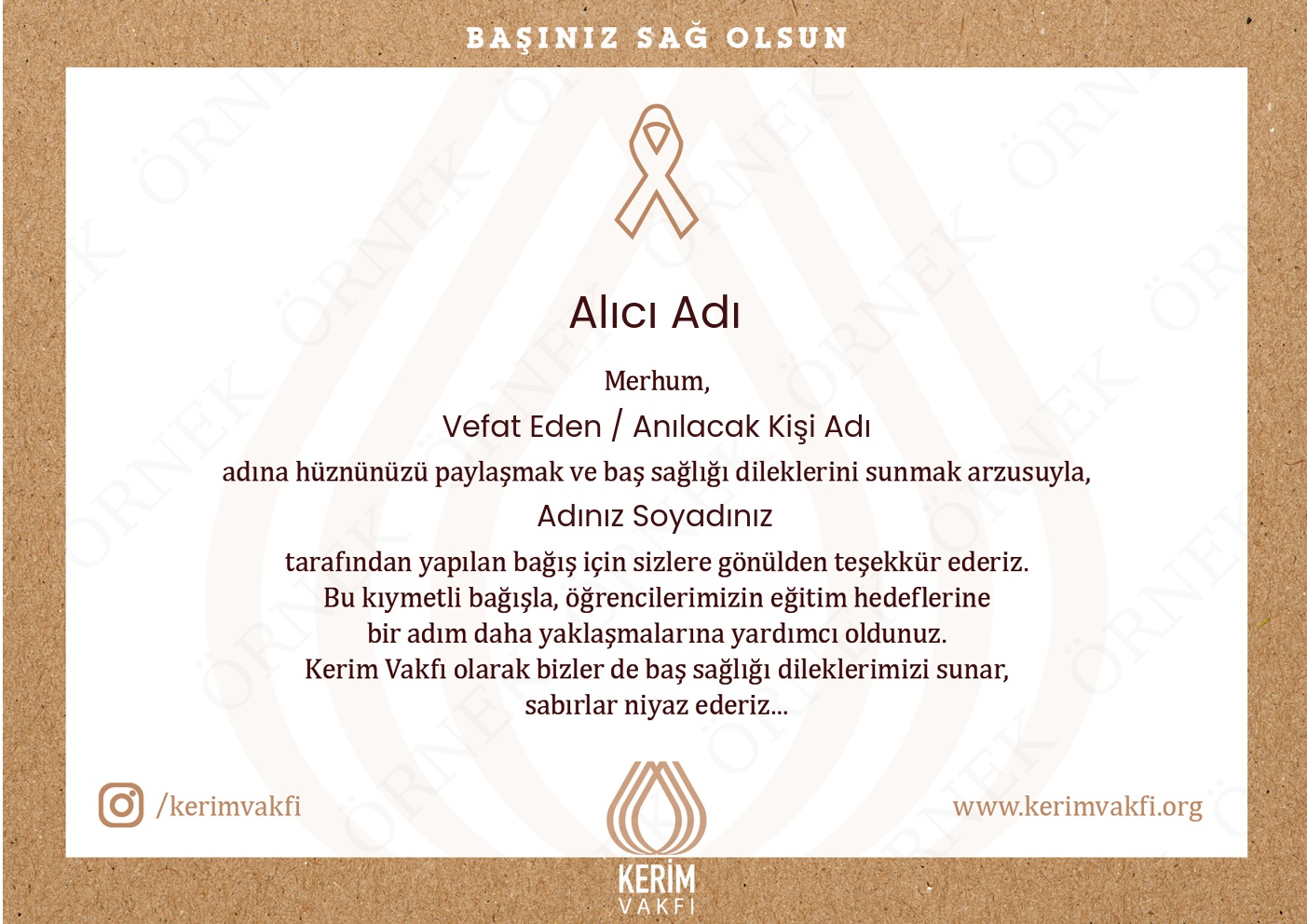 "Taziye" Bağışları