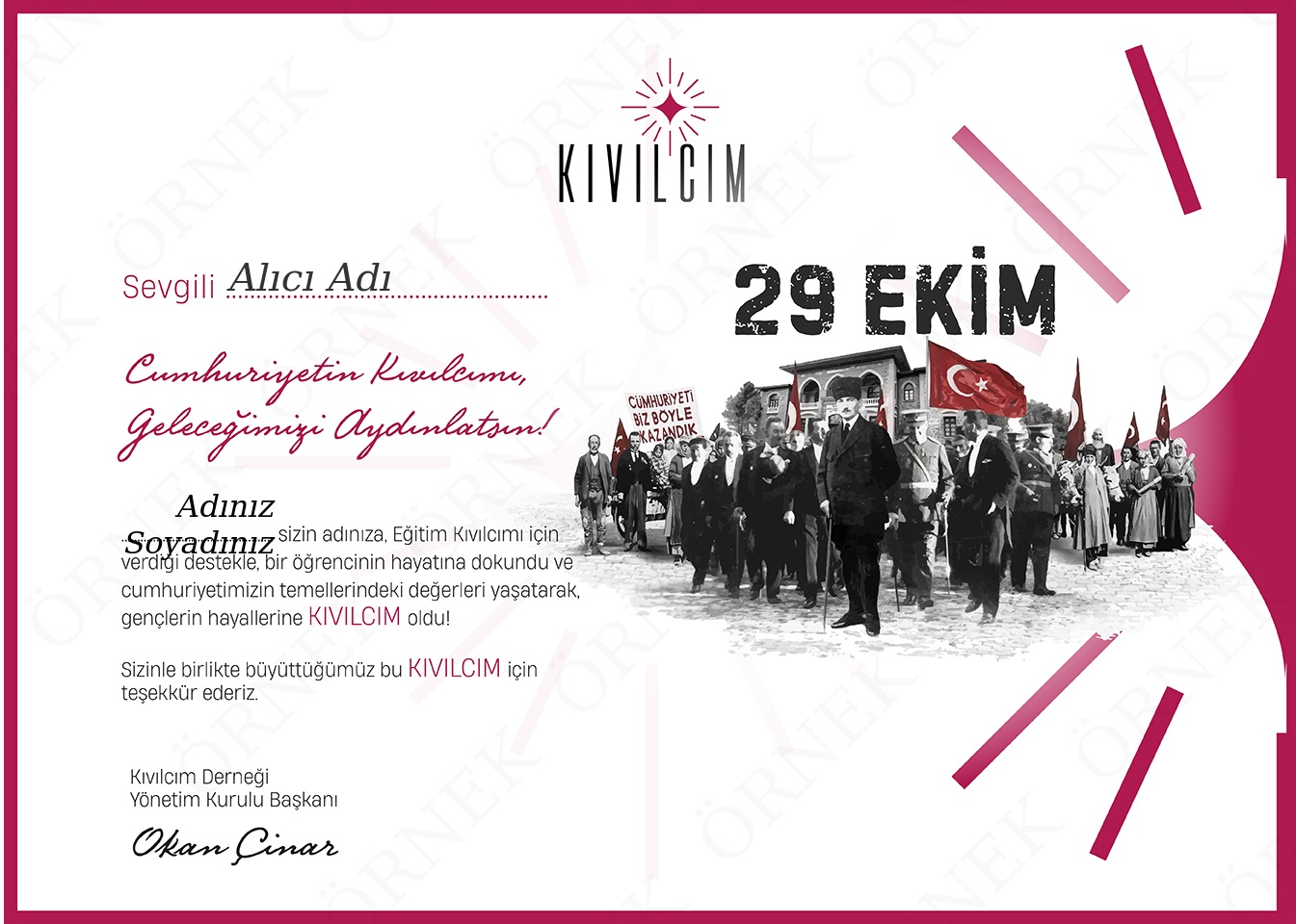 29 Ekim Cumhuriyet Bayramı (Kişi Adına)