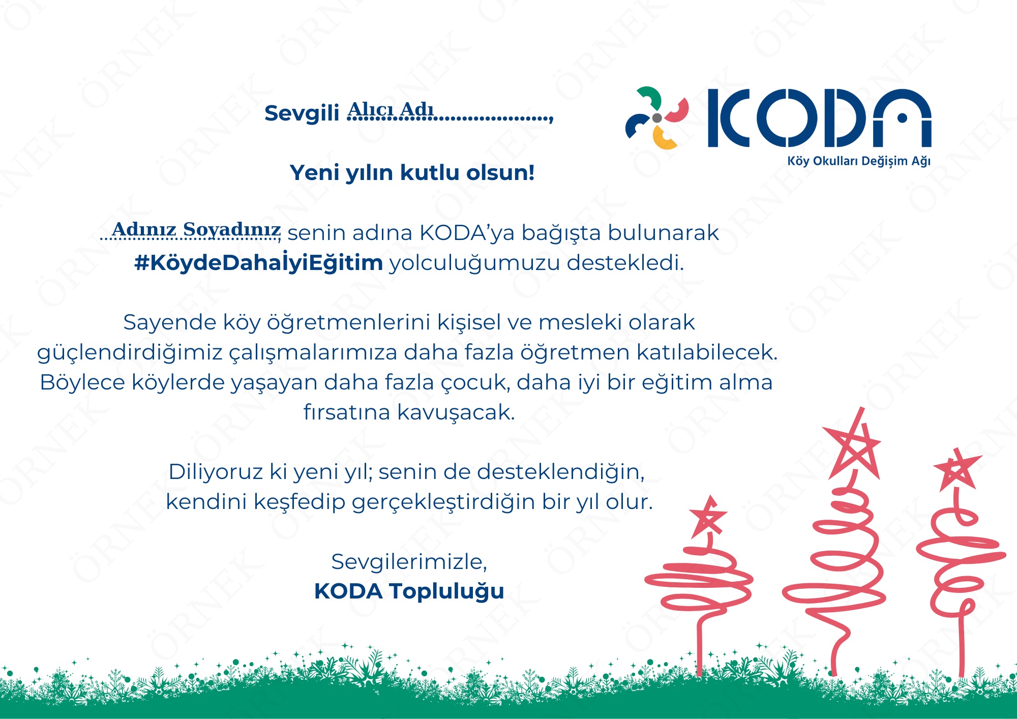 Yeni Yıl Kartı - Birisi Adına