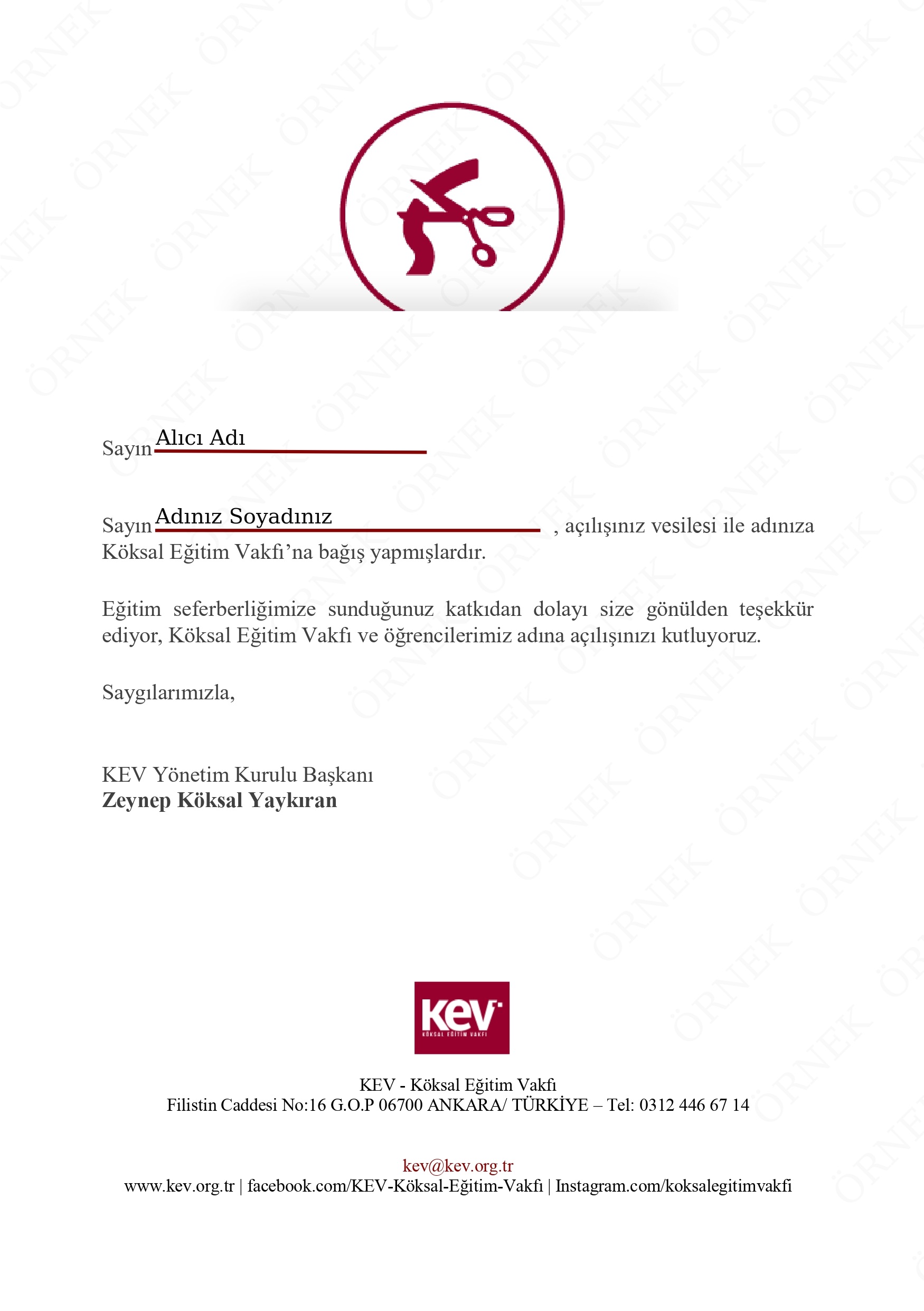 Açılış Tebriği Kartı