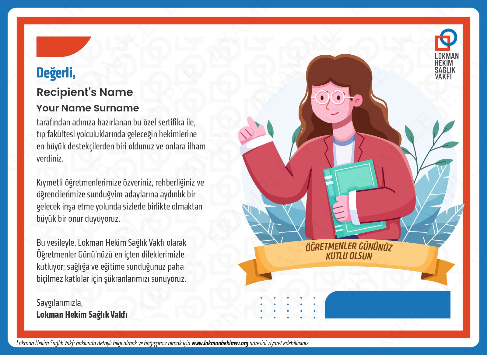 Öğretmenler Günü Tebrik Kartı Tasarım-4