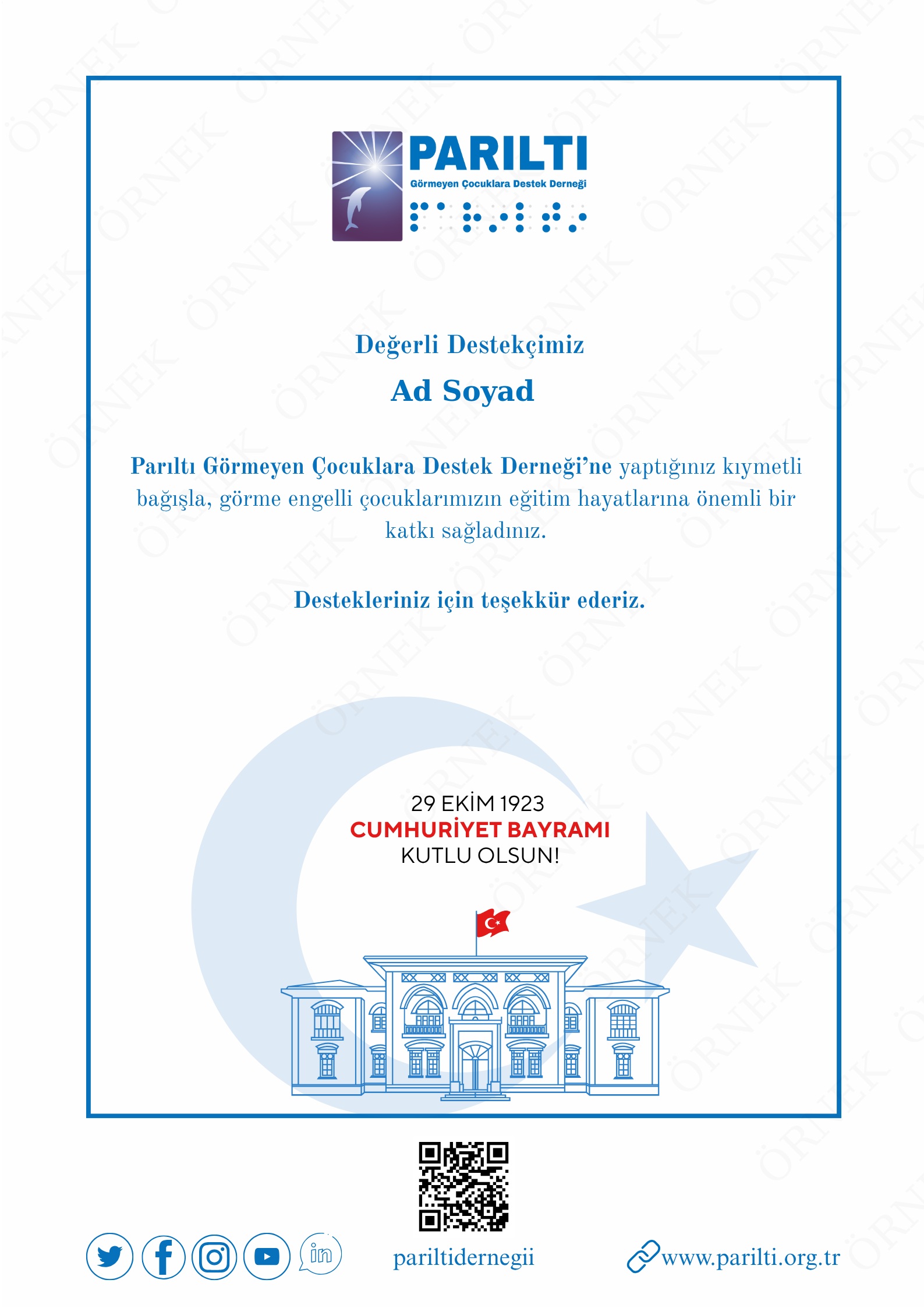 Cumhuriyet Bayramı Sertifikası-2