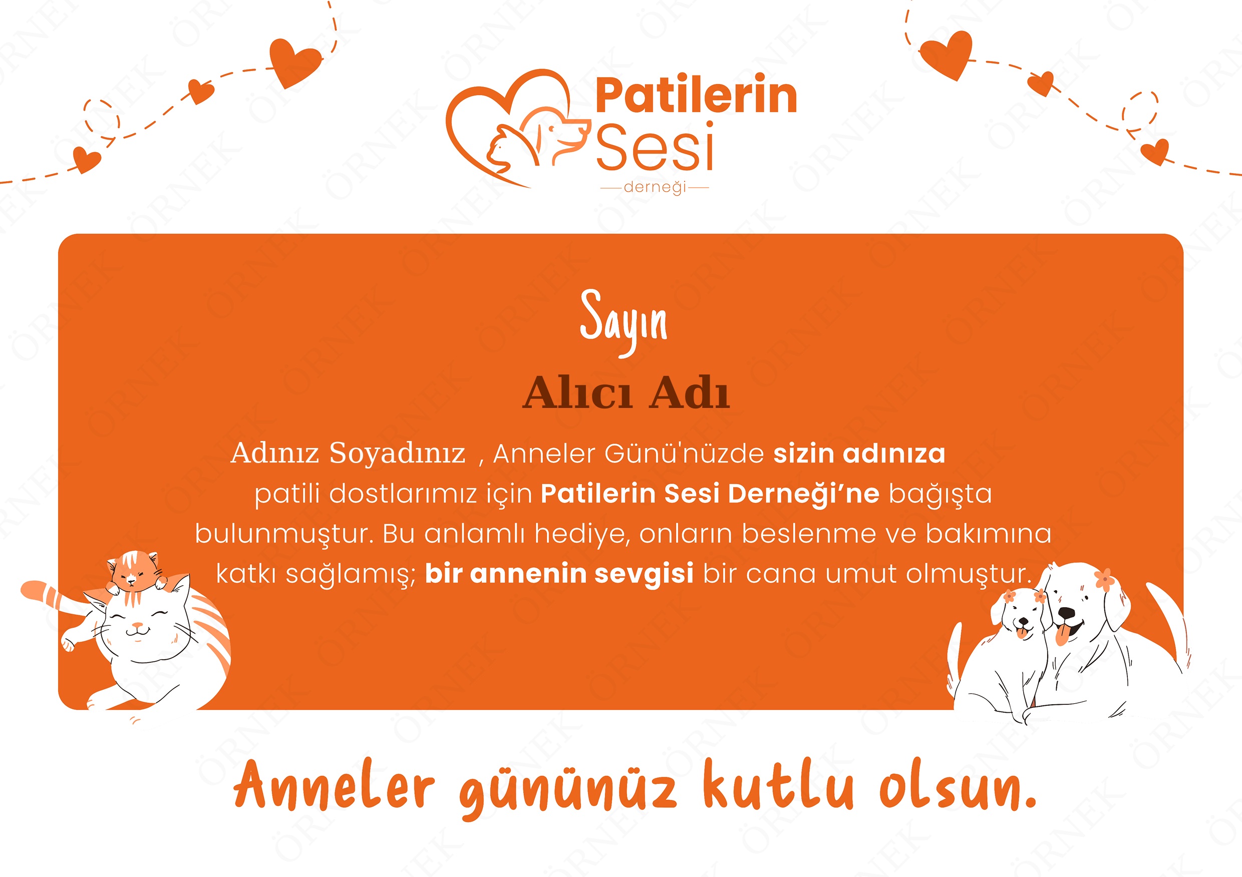 Anneler Günü Hediye Bağış Kartı