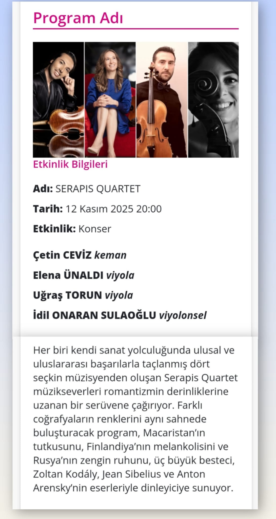 Serapis Quartes Konseri