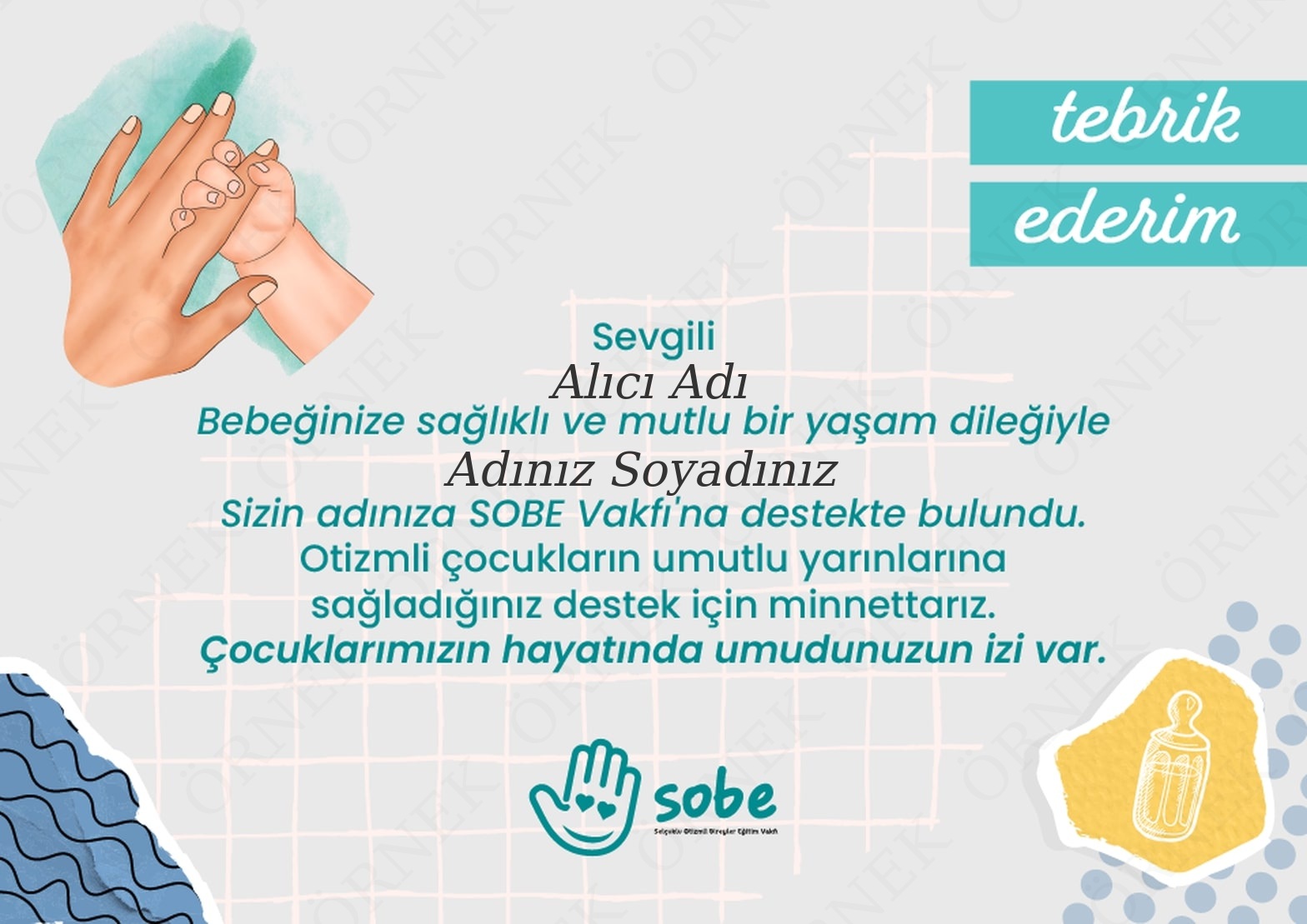 Yeni Doğan Tebrik (Yatay)