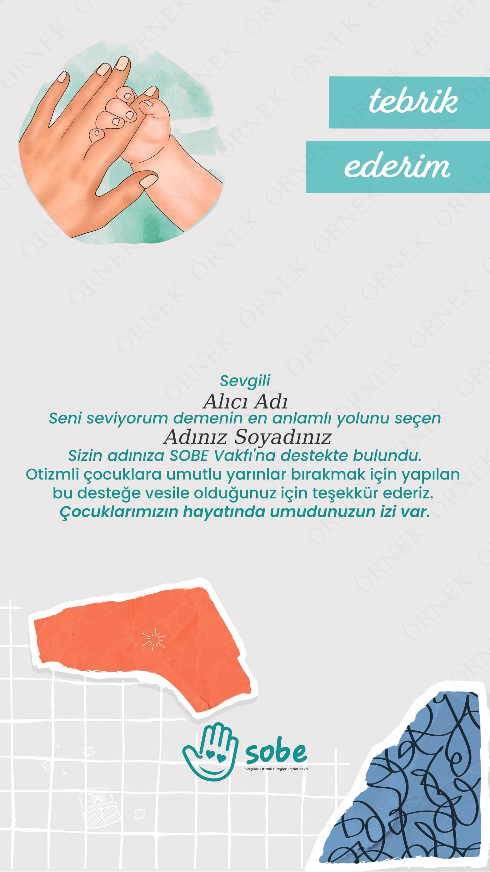Yeni Doğan Tebrik (Dikey)