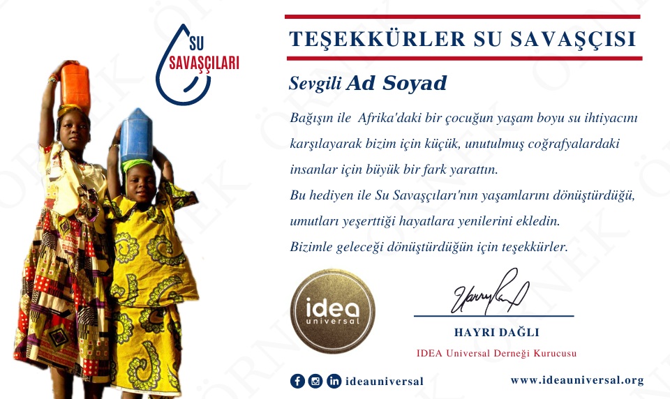 Su Savaşçıları – Bağış