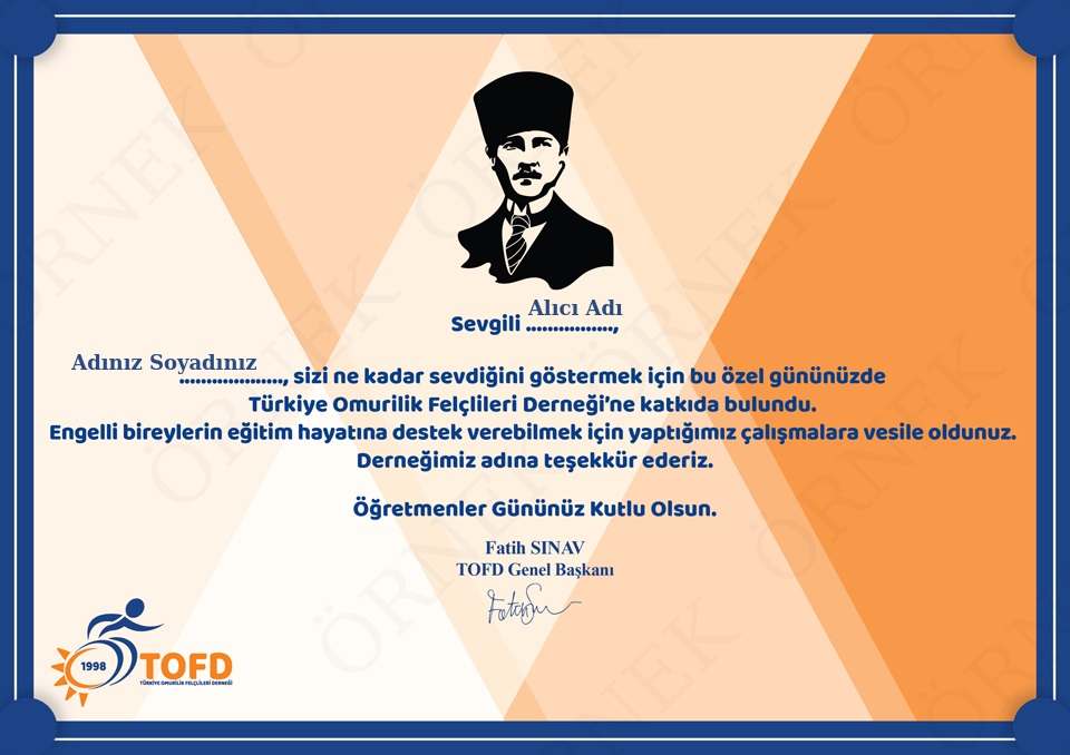 Öğretmenler Günü Sertifikası 1