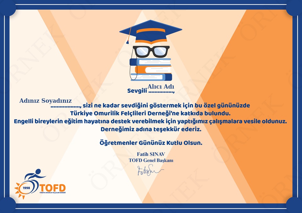 Öğretmenler Günü Sertifikası 2